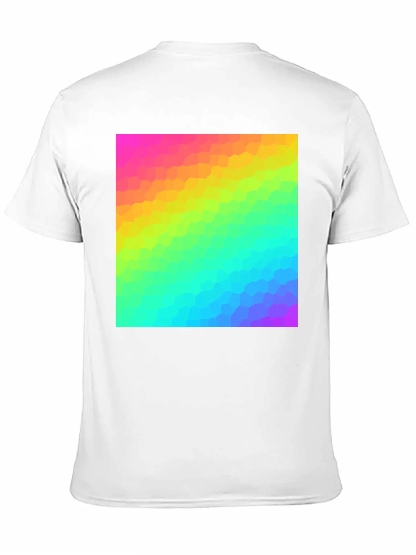 Gorgeous Diagonal Rainbow Stained Glass Design Essential Unisex Summer Tee – Soft Cotton Casual Fit