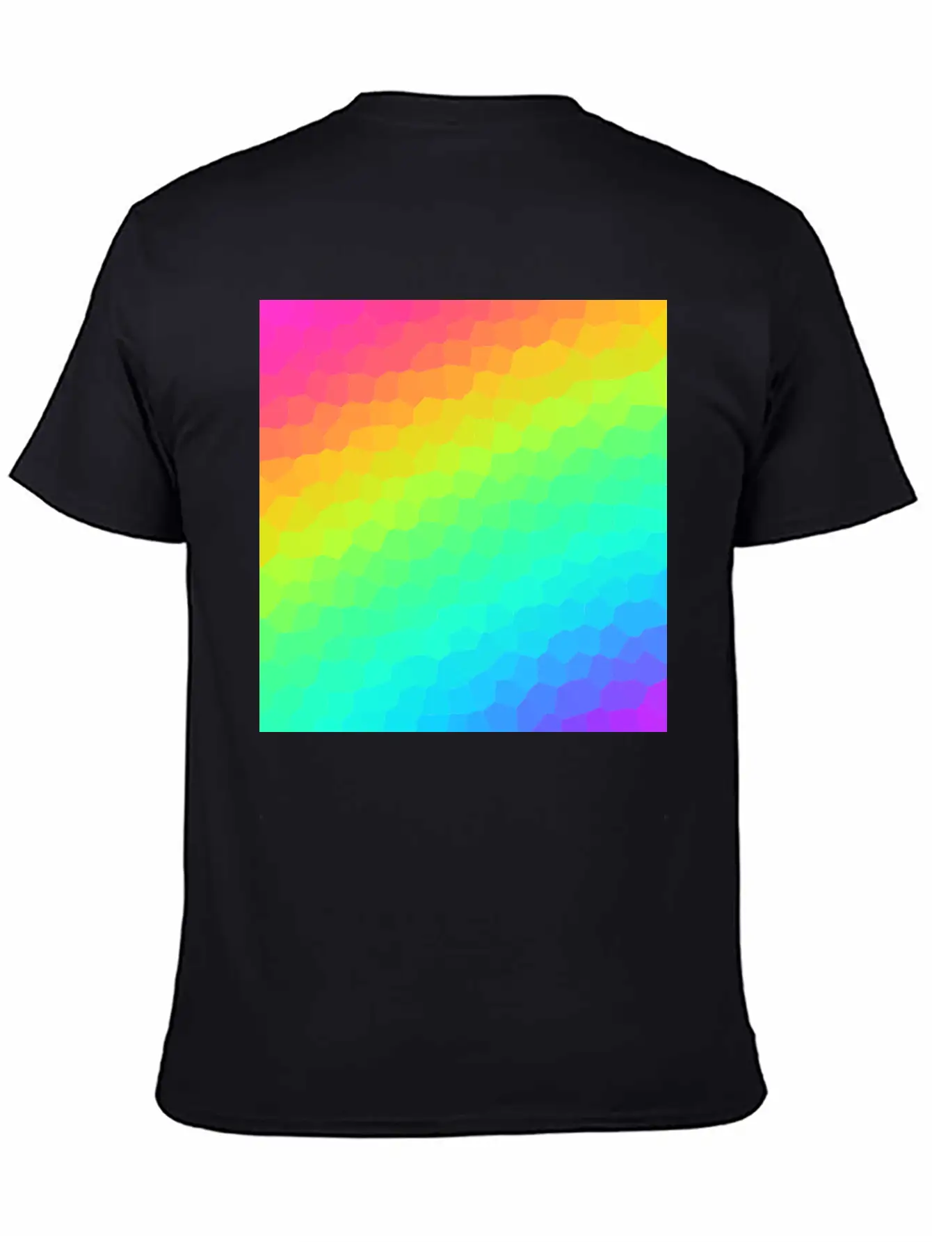 Gorgeous Diagonal Rainbow Stained Glass Design Essential Unisex Summer Tee – Soft Cotton Casual Fit