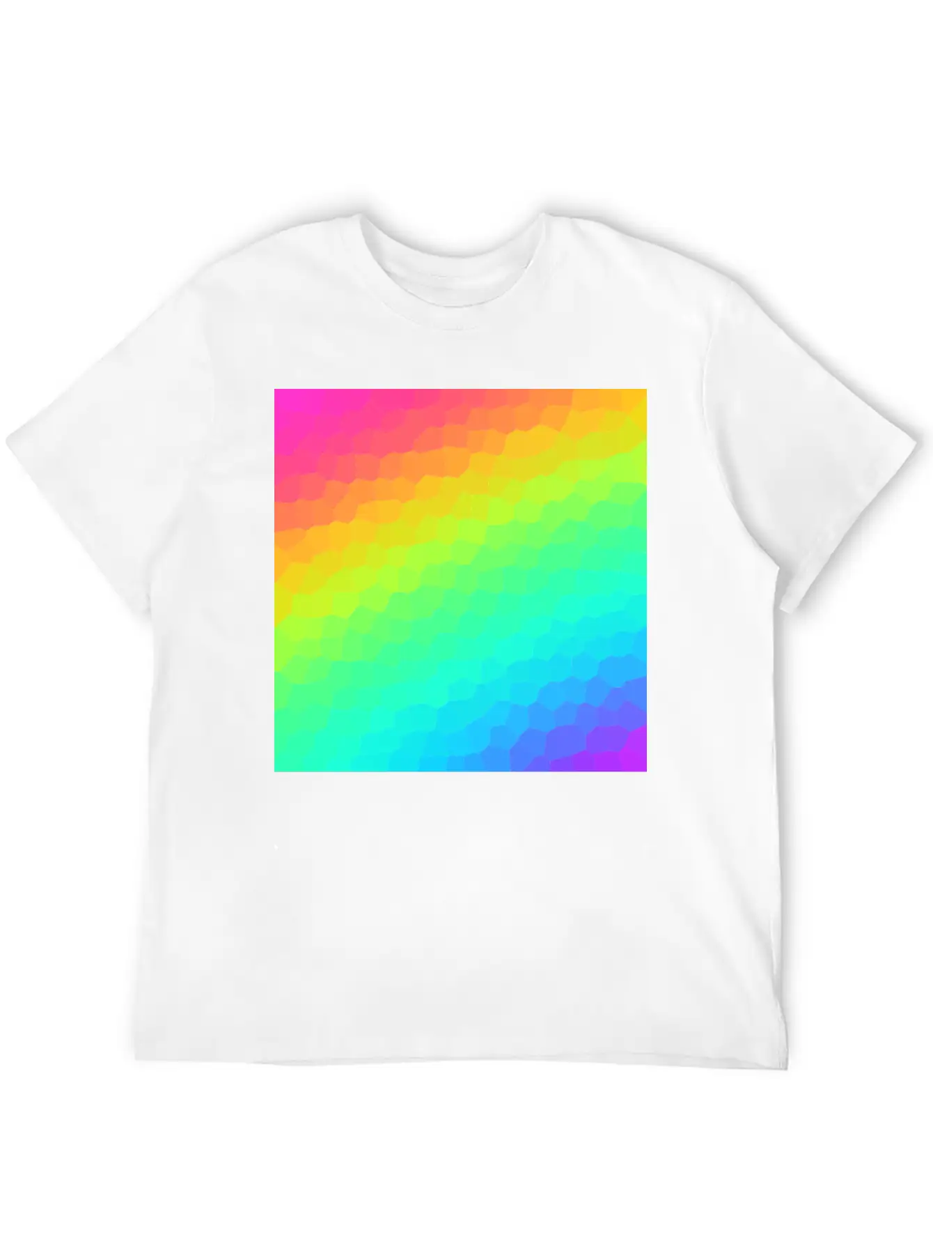 Gorgeous Diagonal Rainbow Stained Glass Design Essential Unisex Summer Tee – Soft Cotton Casual Fit