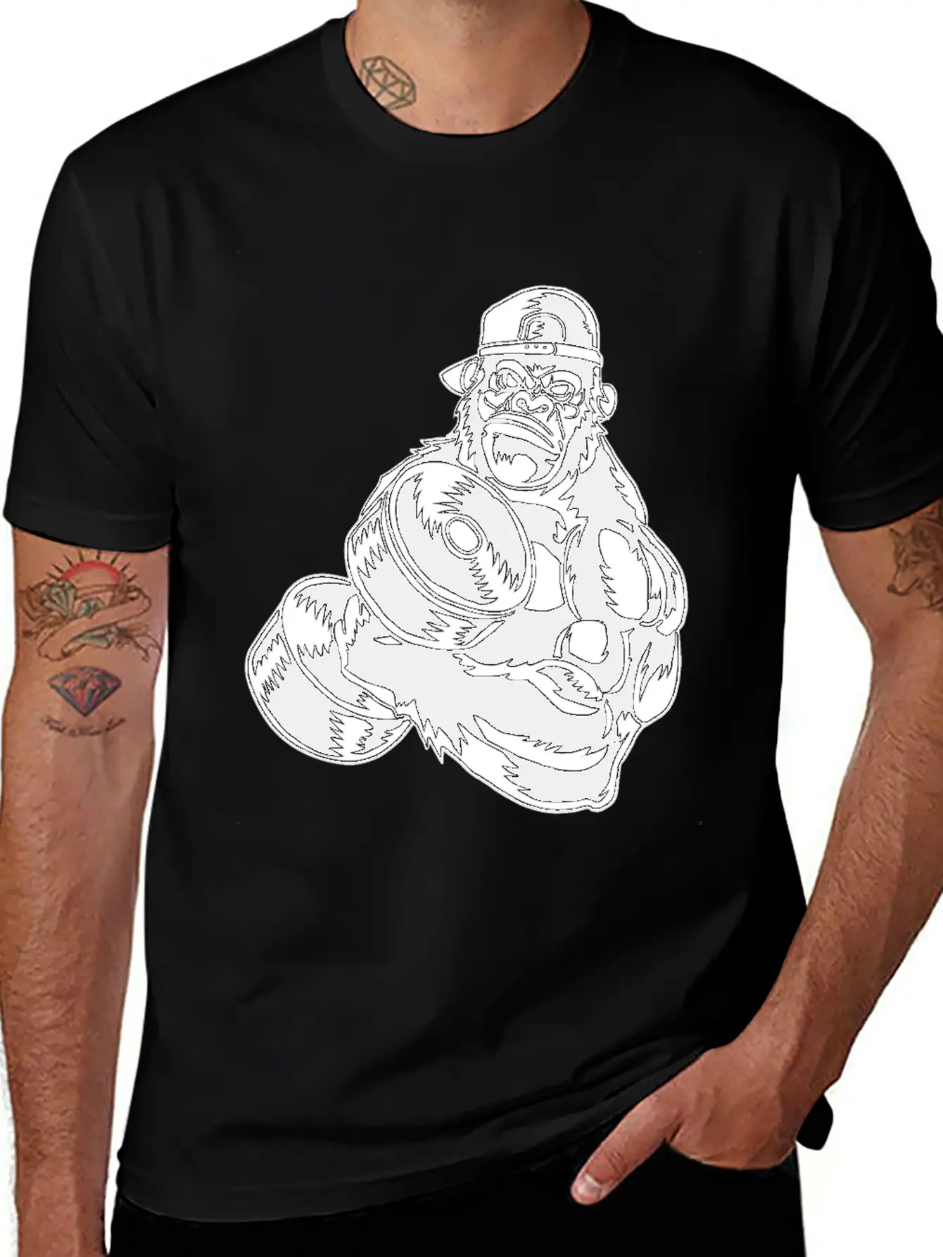 Gorilla Chimpanzee Monkey Ape Baboon Animal Gift Basic Graphic T-Shirt – Daily Comfort In Soft Cotton