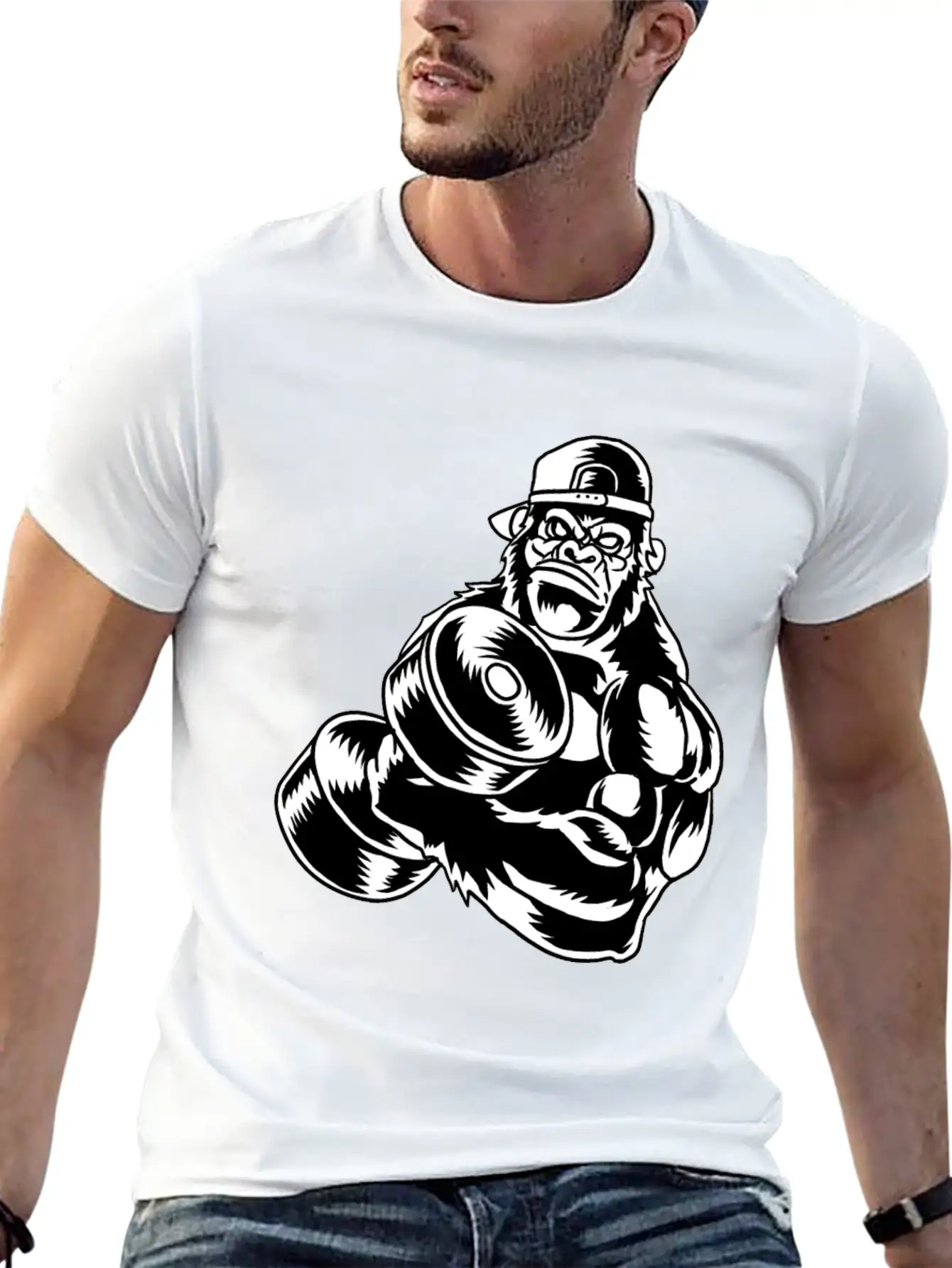 Gorilla Chimpanzee Monkey Ape Baboon Animal Gift Basic Graphic T-Shirt – Daily Comfort In Soft Cotton