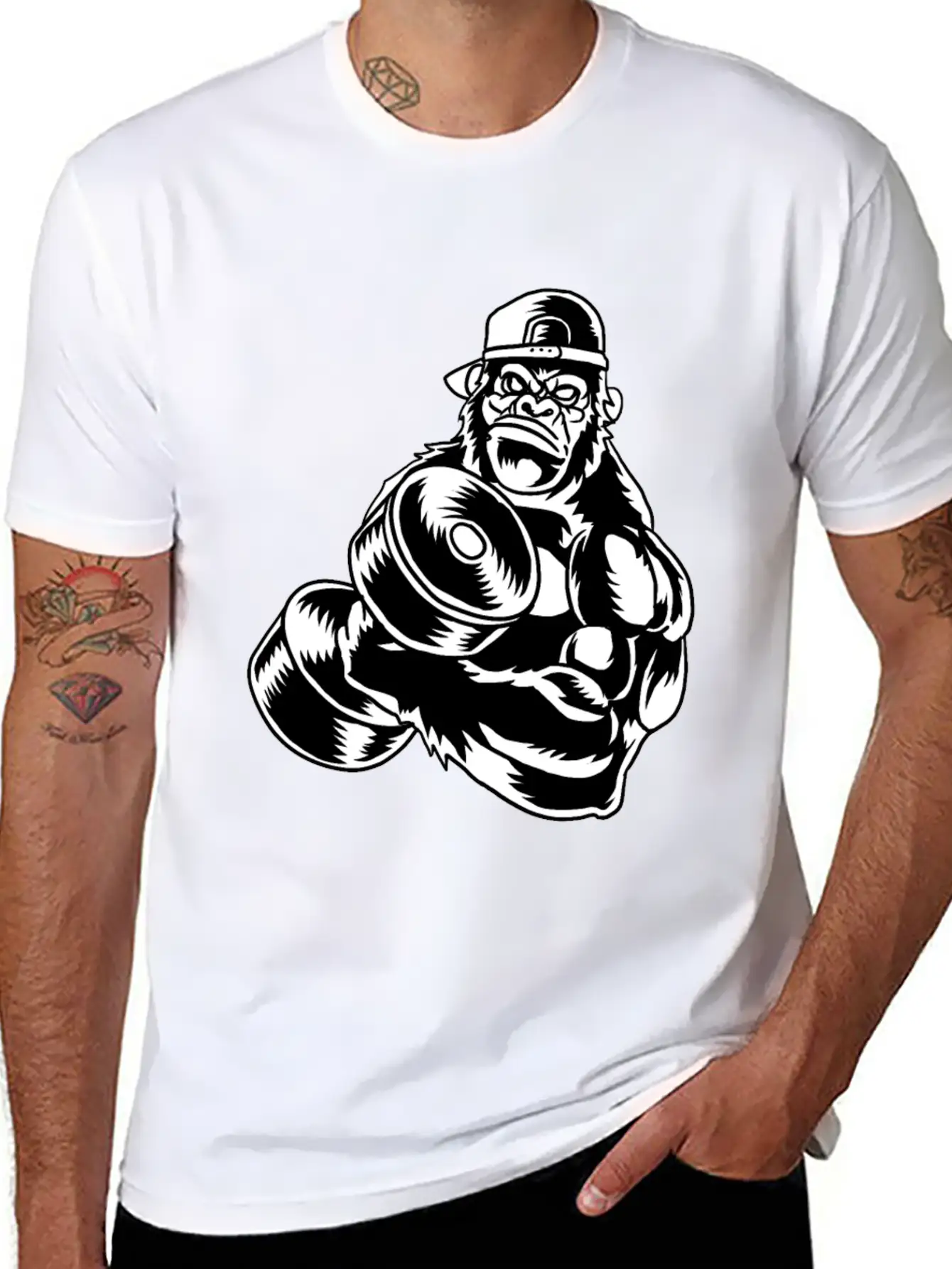 Gorilla Chimpanzee Monkey Ape Baboon Animal Gift Basic Graphic T-Shirt – Daily Comfort In Soft Cotton