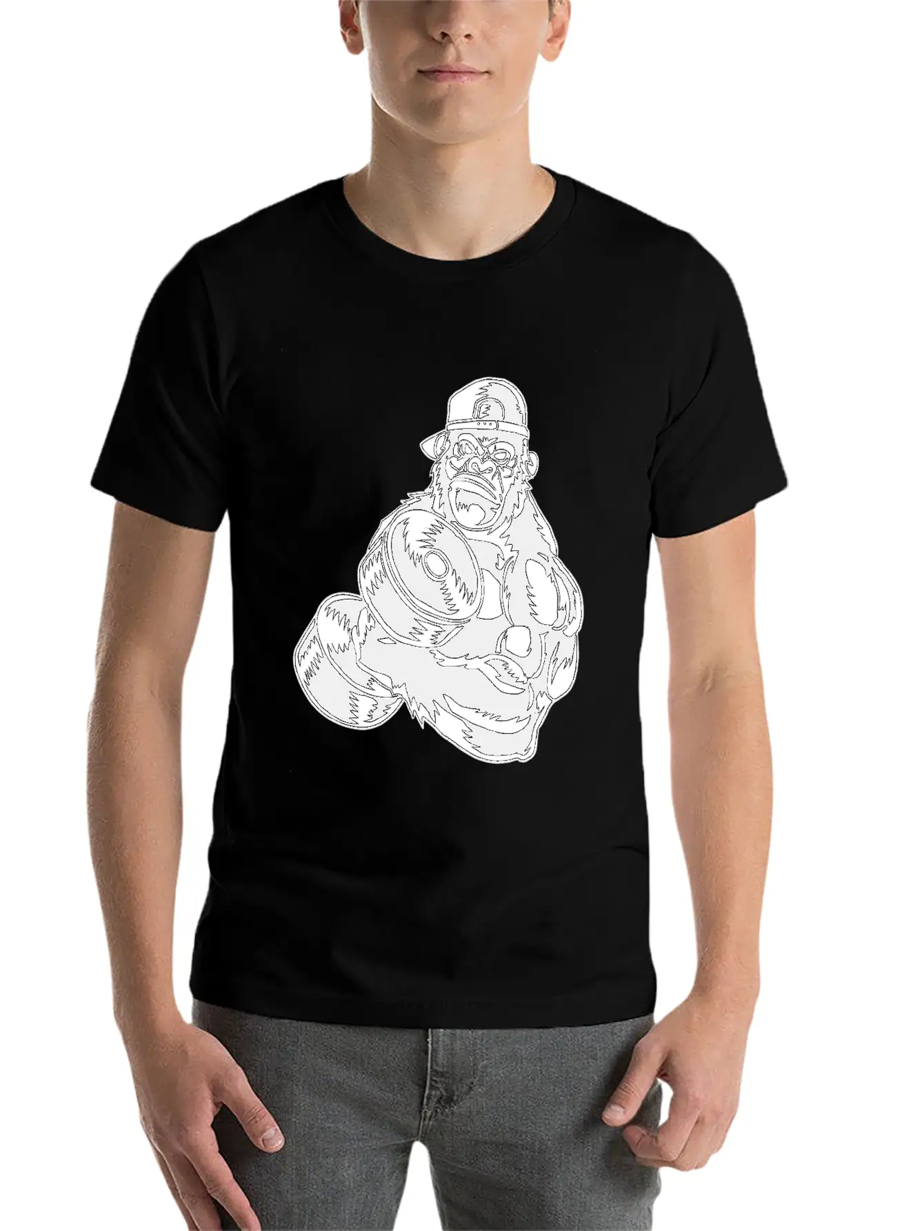 Gorilla Chimpanzee Monkey Ape Baboon Animal Gift Basic Graphic T-Shirt – Daily Comfort In Soft Cotton