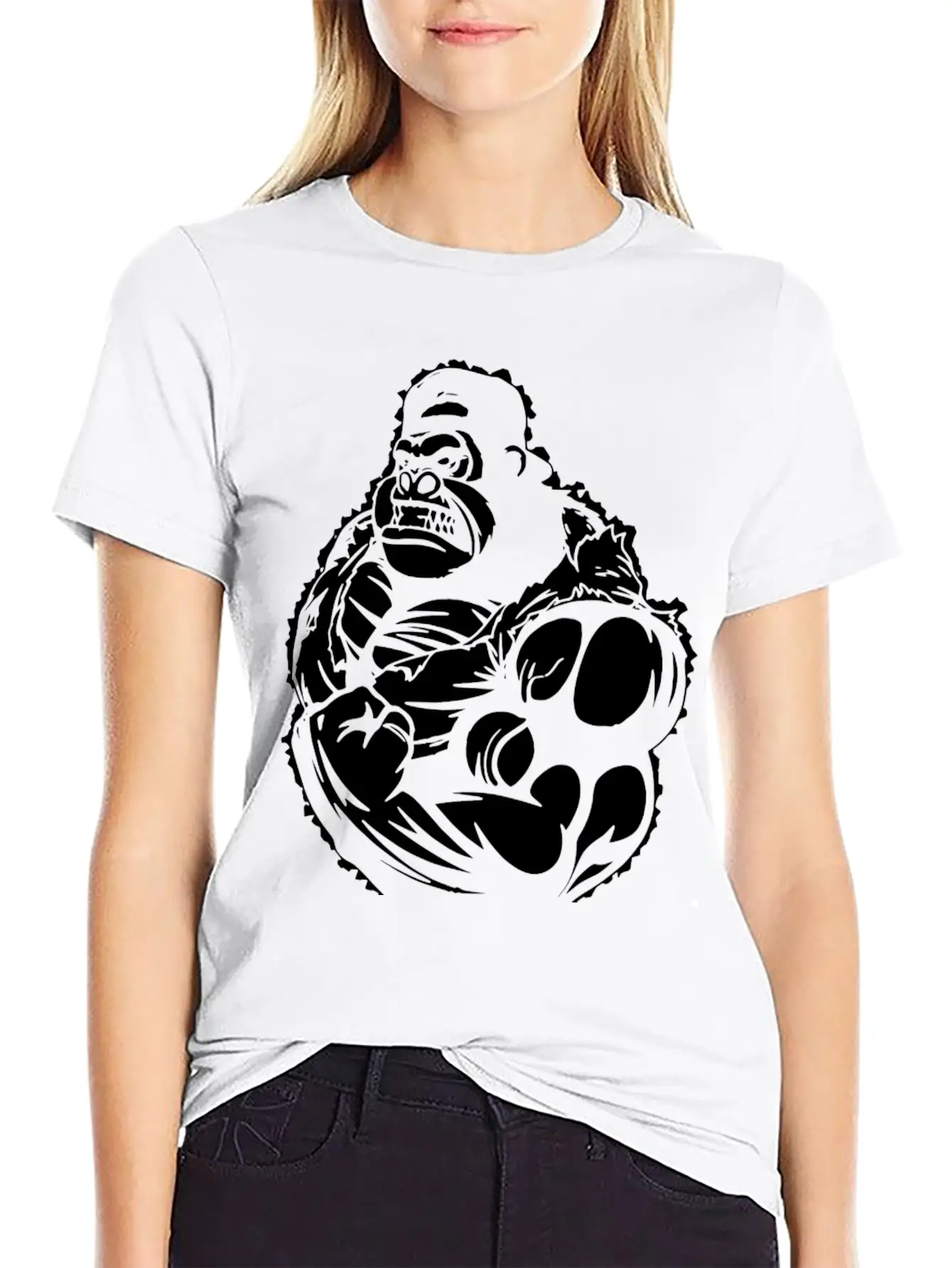 Gorilla Flexing Workout Stylish Everyday T-Shirt – Unisex Basic Cotton Tee