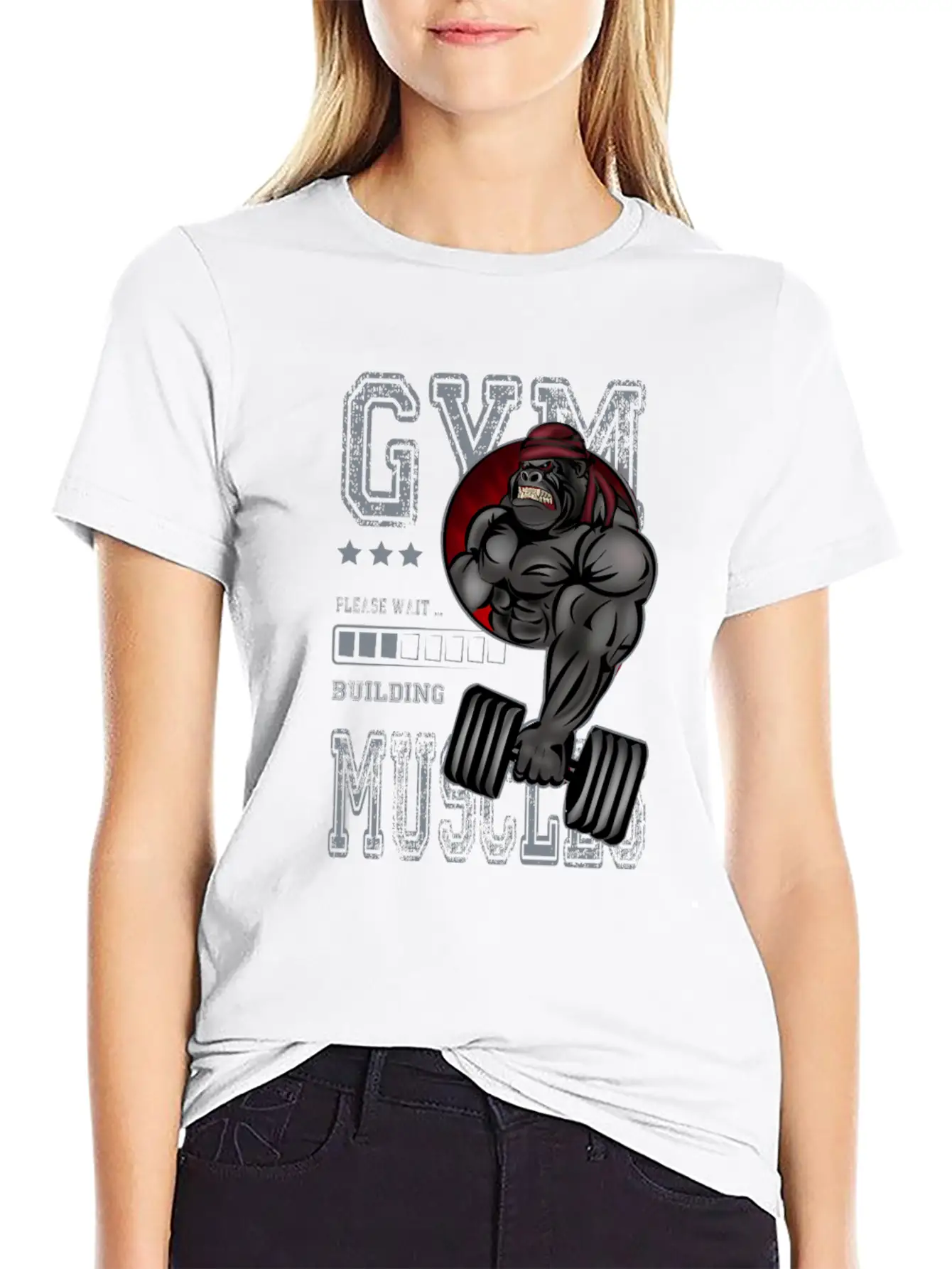 Gorilla GYM Building Muscles Fitness Training Unisex Short Sleeve Soft Cotton T-Shirt – Casual Everyday Wear