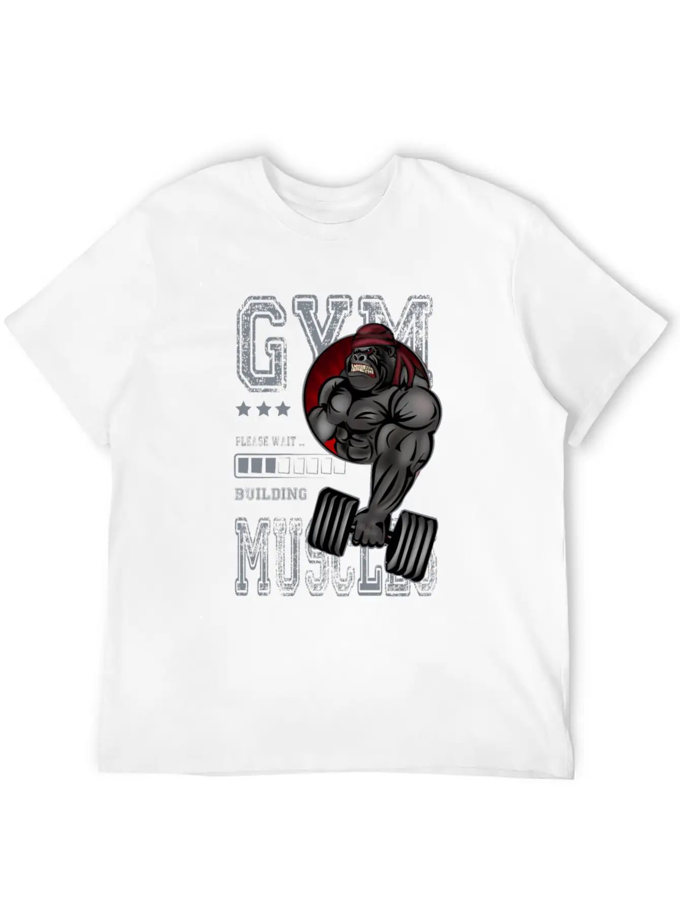 Gorilla GYM Building Muscles Fitness Training Unisex Short Sleeve Soft Cotton T-Shirt – Casual Everyday Wear