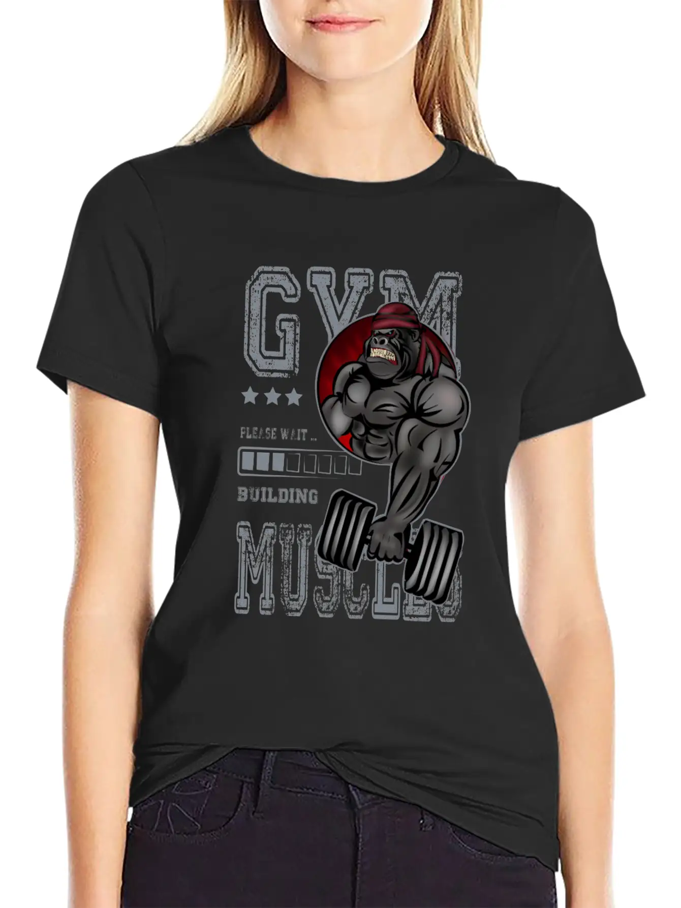 Gorilla GYM Building Muscles Fitness Training Unisex Short Sleeve Soft Cotton T-Shirt – Casual Everyday Wear