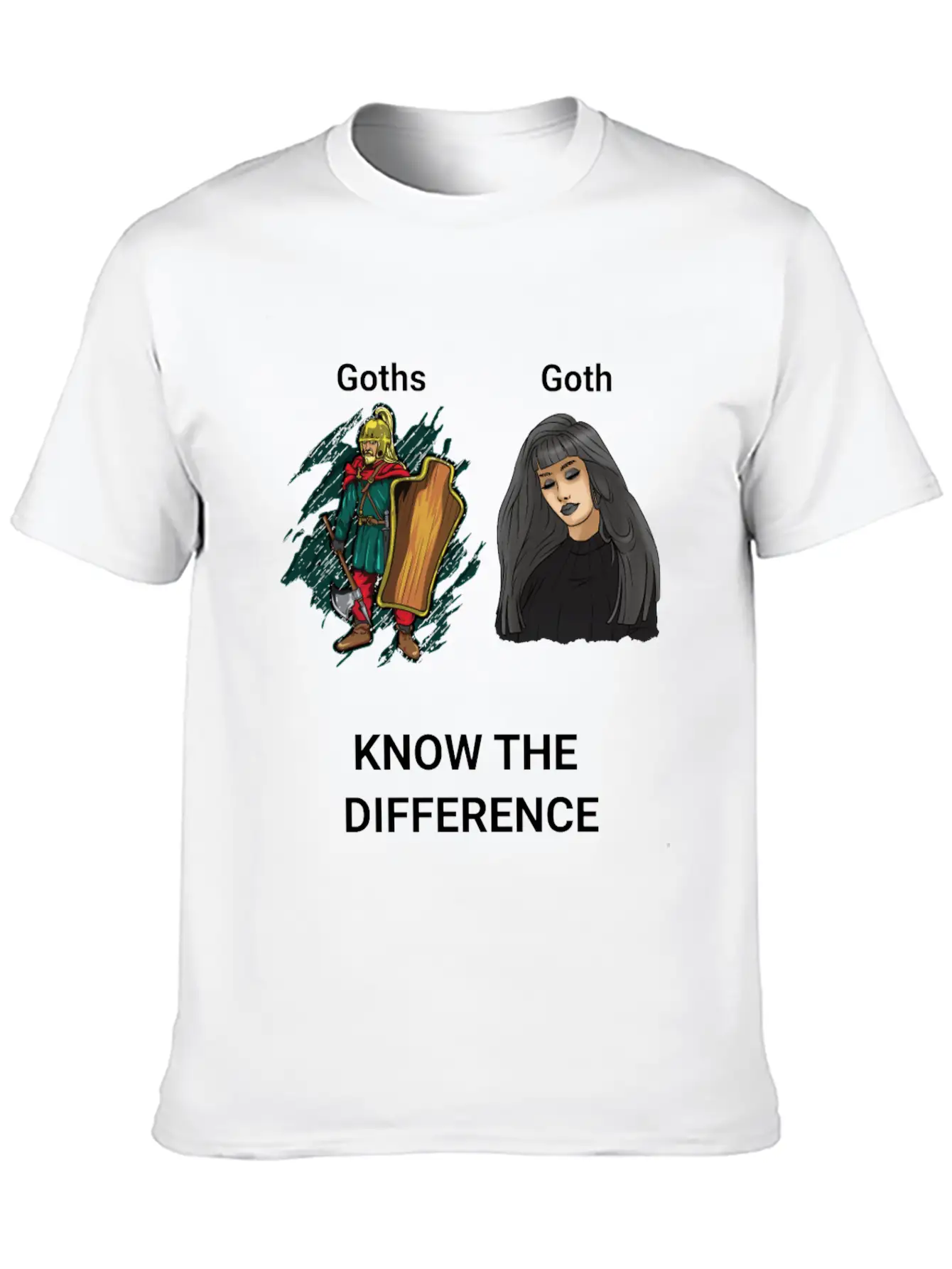 Goth Warrior Vs Goth Girl Basic Graphic T-Shirt – Daily Comfort In Soft Cotton