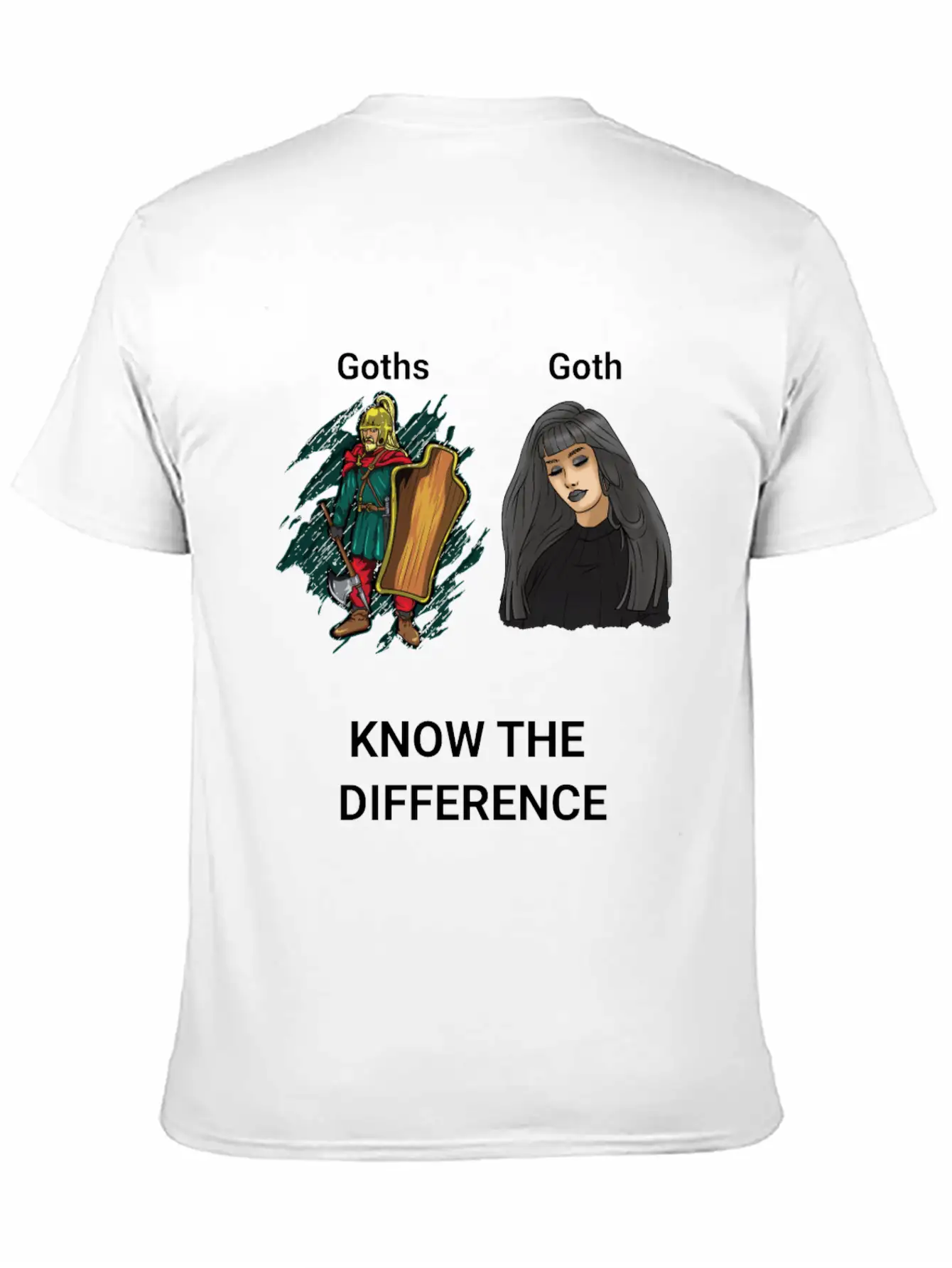 Goth Warrior Vs Goth Girl Basic Graphic T-Shirt – Daily Comfort In Soft Cotton