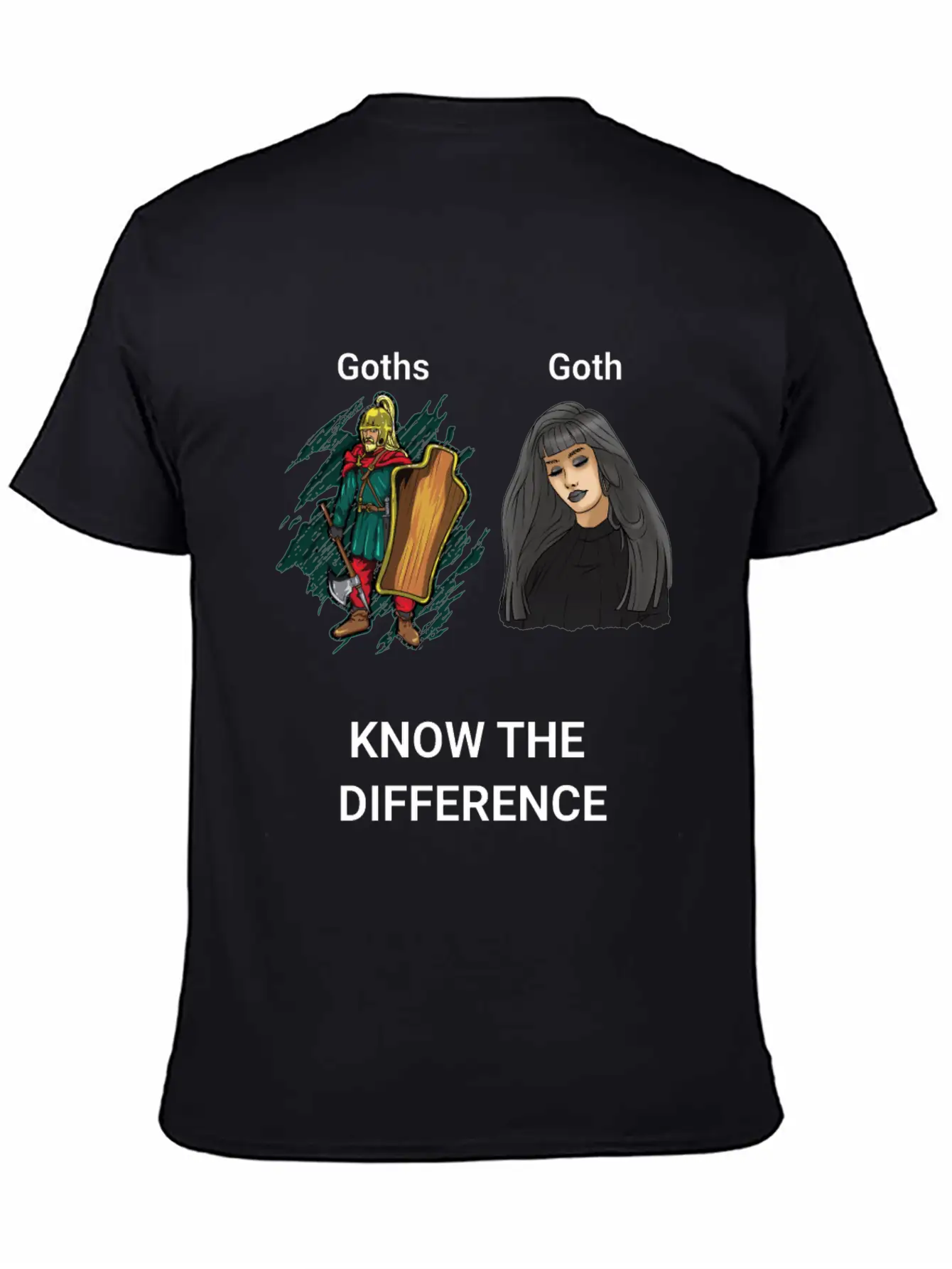 Goth Warrior Vs Goth Girl Basic Graphic T-Shirt – Daily Comfort In Soft Cotton