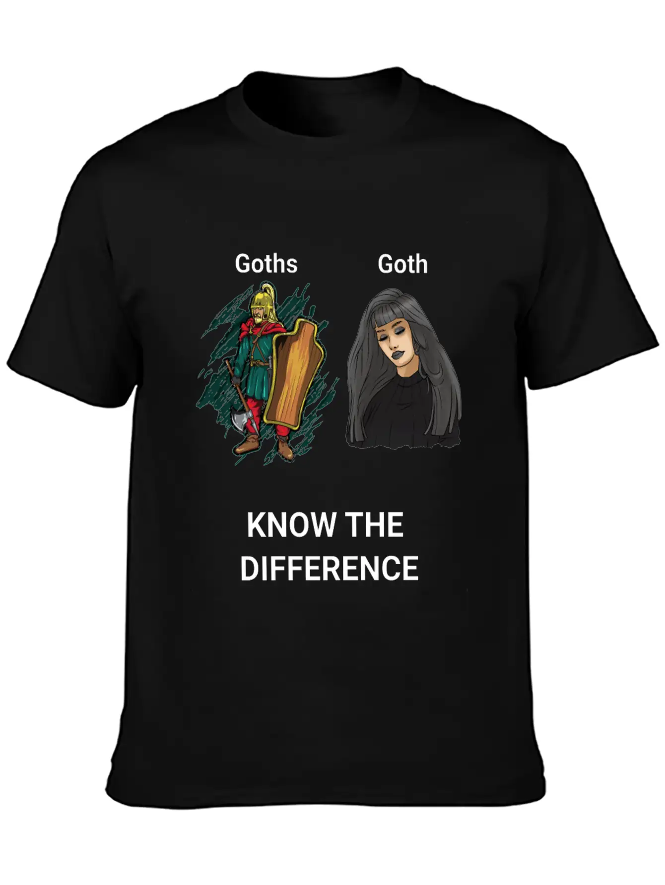 Goth Warrior Vs Goth Girl Basic Graphic T-Shirt – Daily Comfort In Soft Cotton