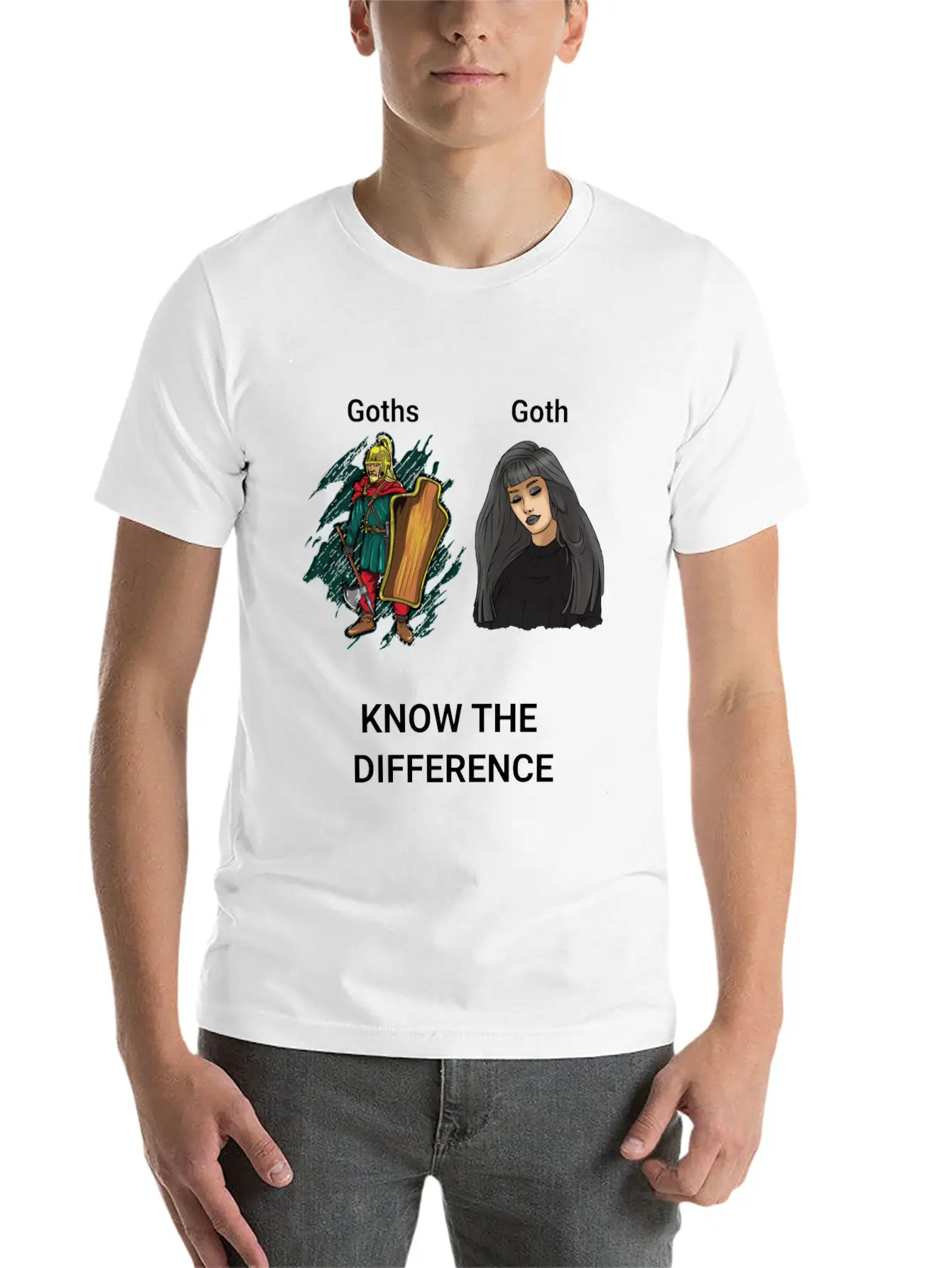 Goth Warrior Vs Goth Girl Basic Graphic T-Shirt – Daily Comfort In Soft Cotton