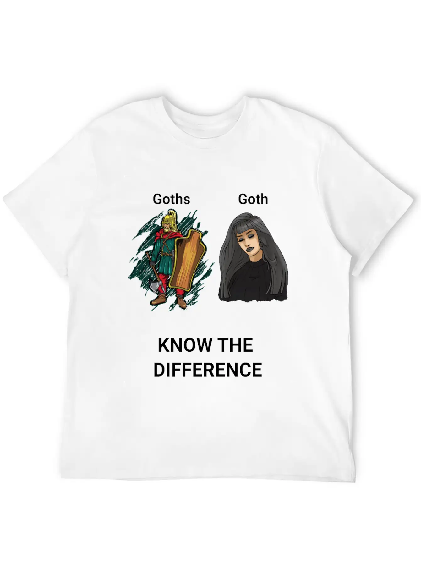 Goth Warrior Vs Goth Girl Basic Graphic T-Shirt – Daily Comfort In Soft Cotton