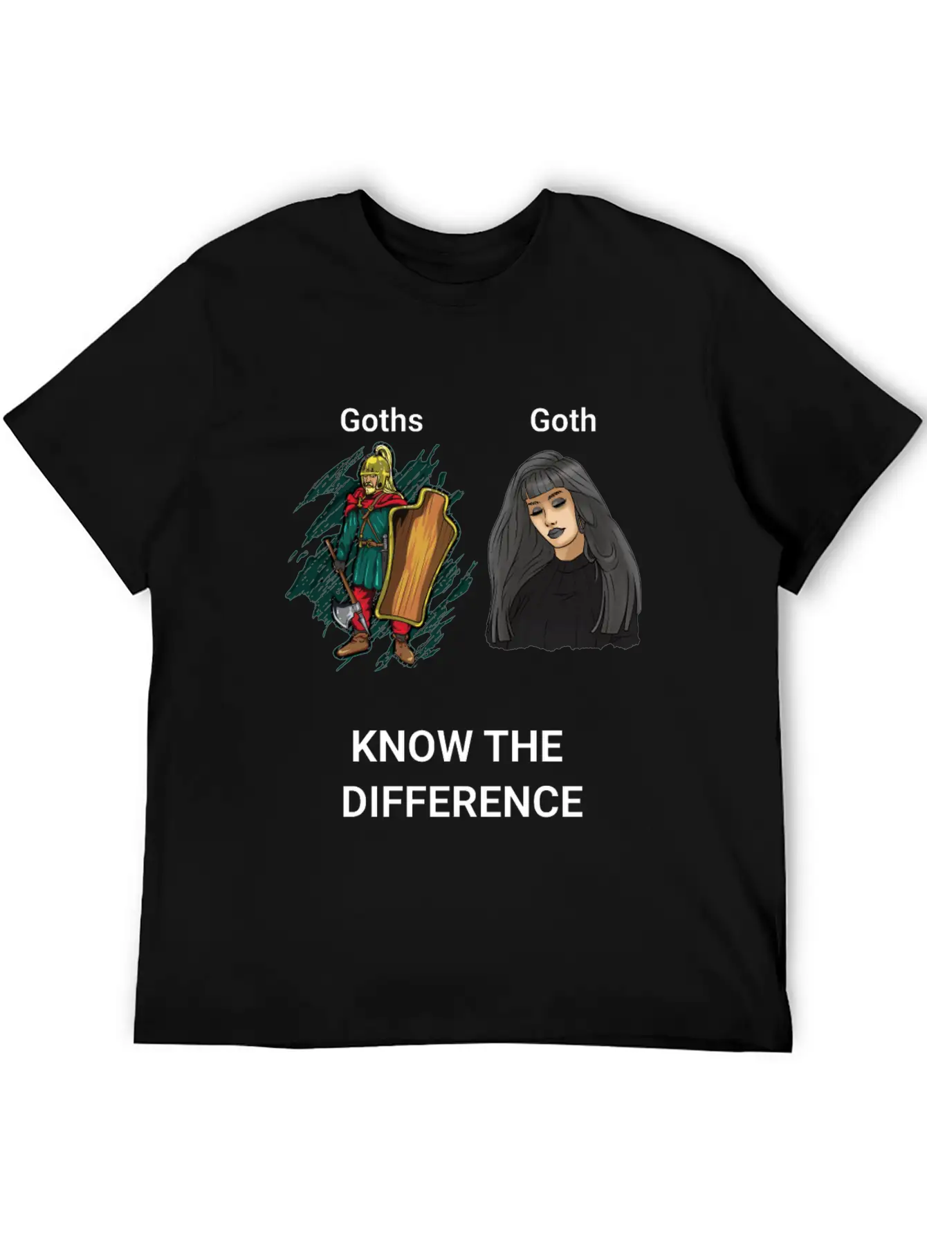 Goth Warrior Vs Goth Girl Basic Graphic T-Shirt – Daily Comfort In Soft Cotton