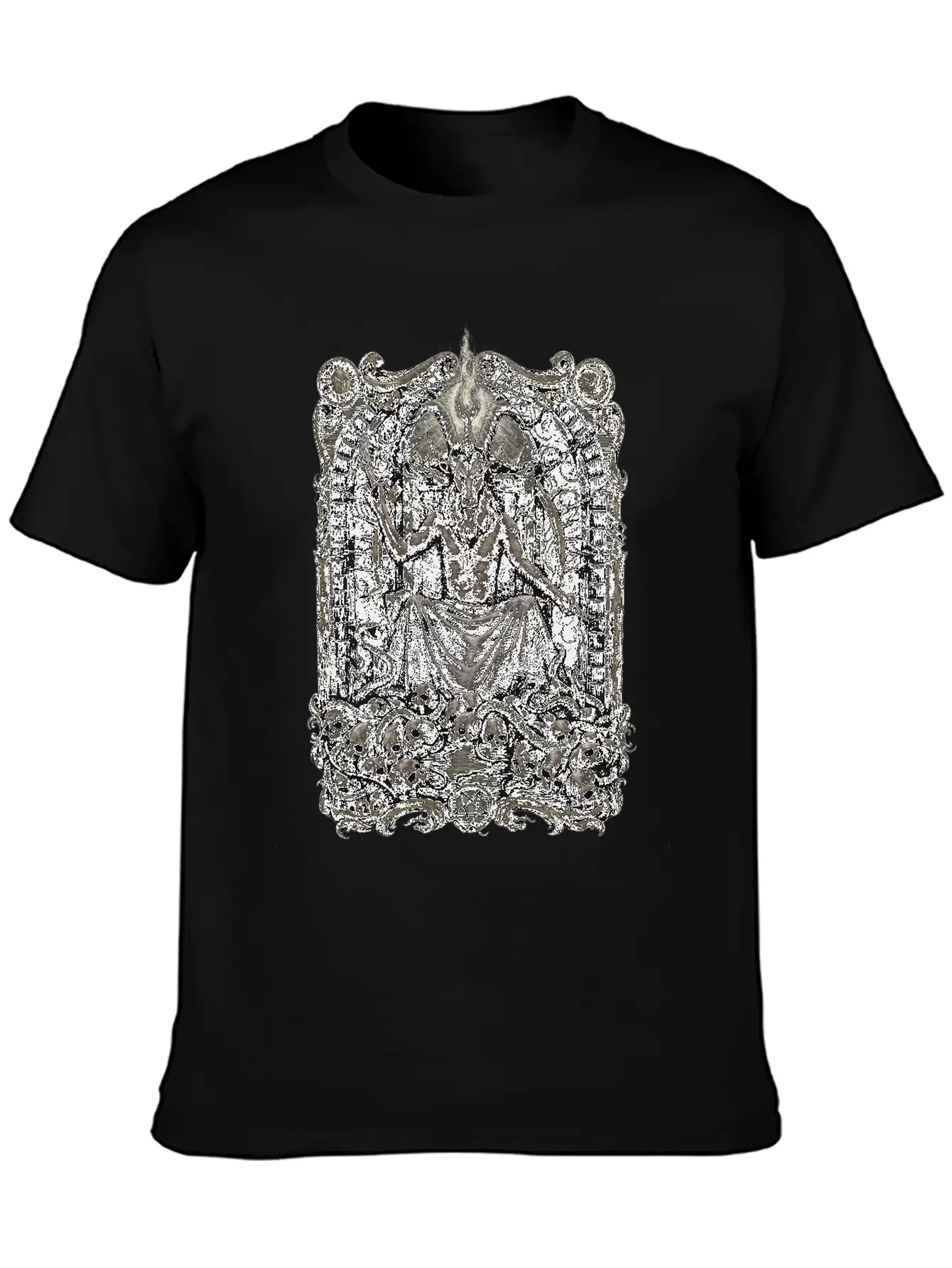 Gothic Baphomet Throne Stylish Everyday T-Shirt – Unisex Basic Cotton Tee