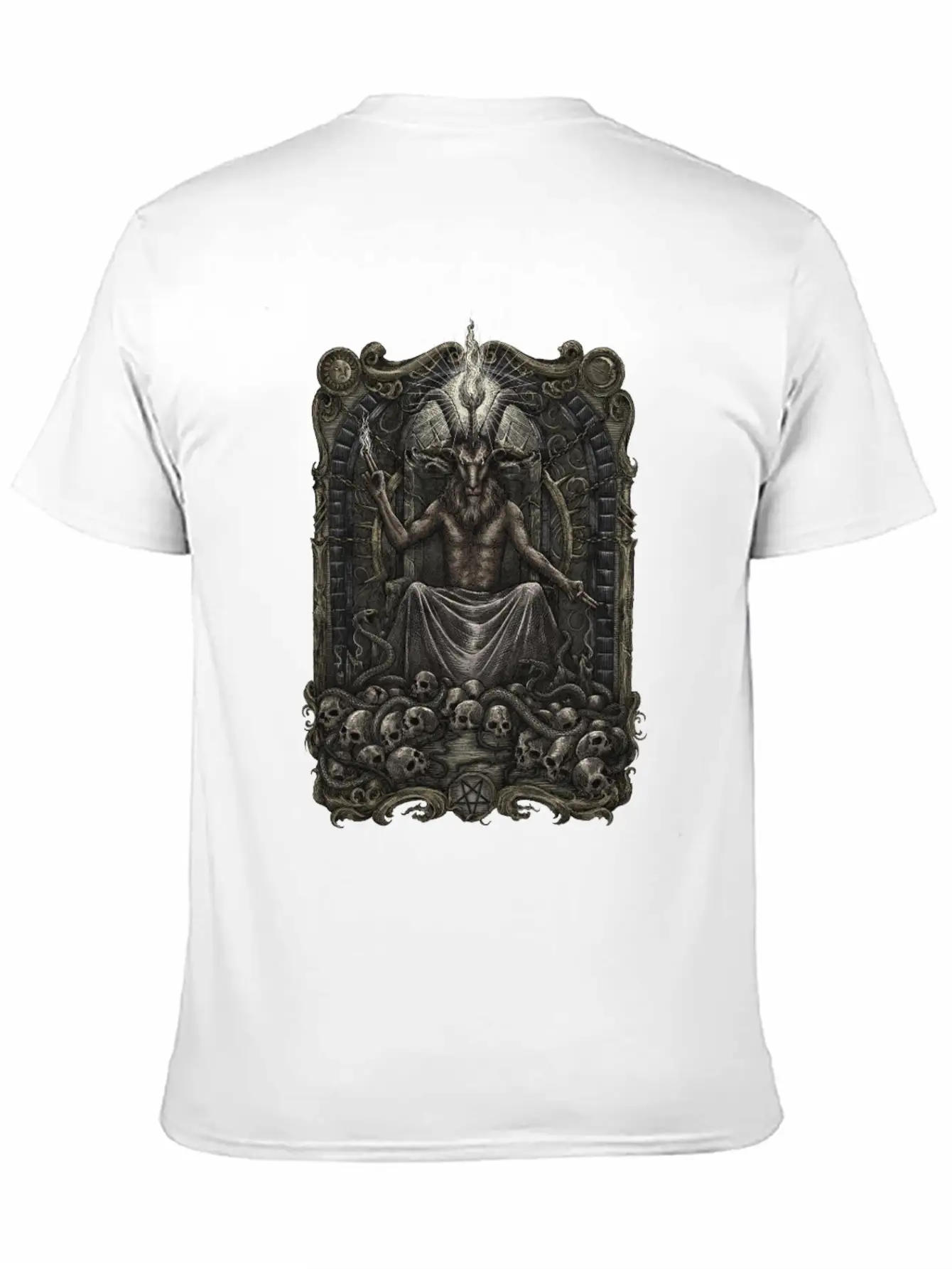 Gothic Baphomet Throne Stylish Everyday T-Shirt – Unisex Basic Cotton Tee