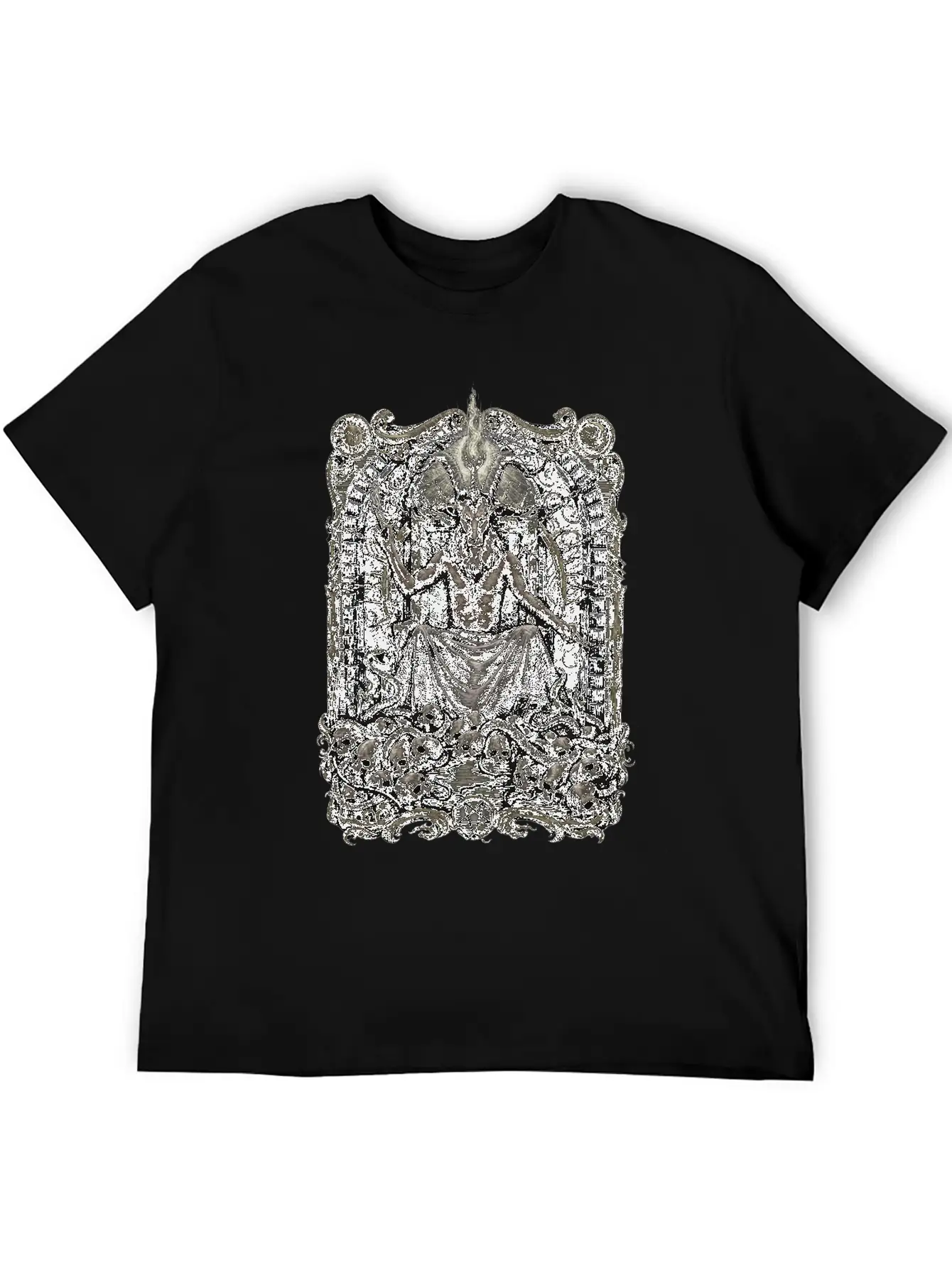 Gothic Baphomet Throne Stylish Everyday T-Shirt – Unisex Basic Cotton Tee
