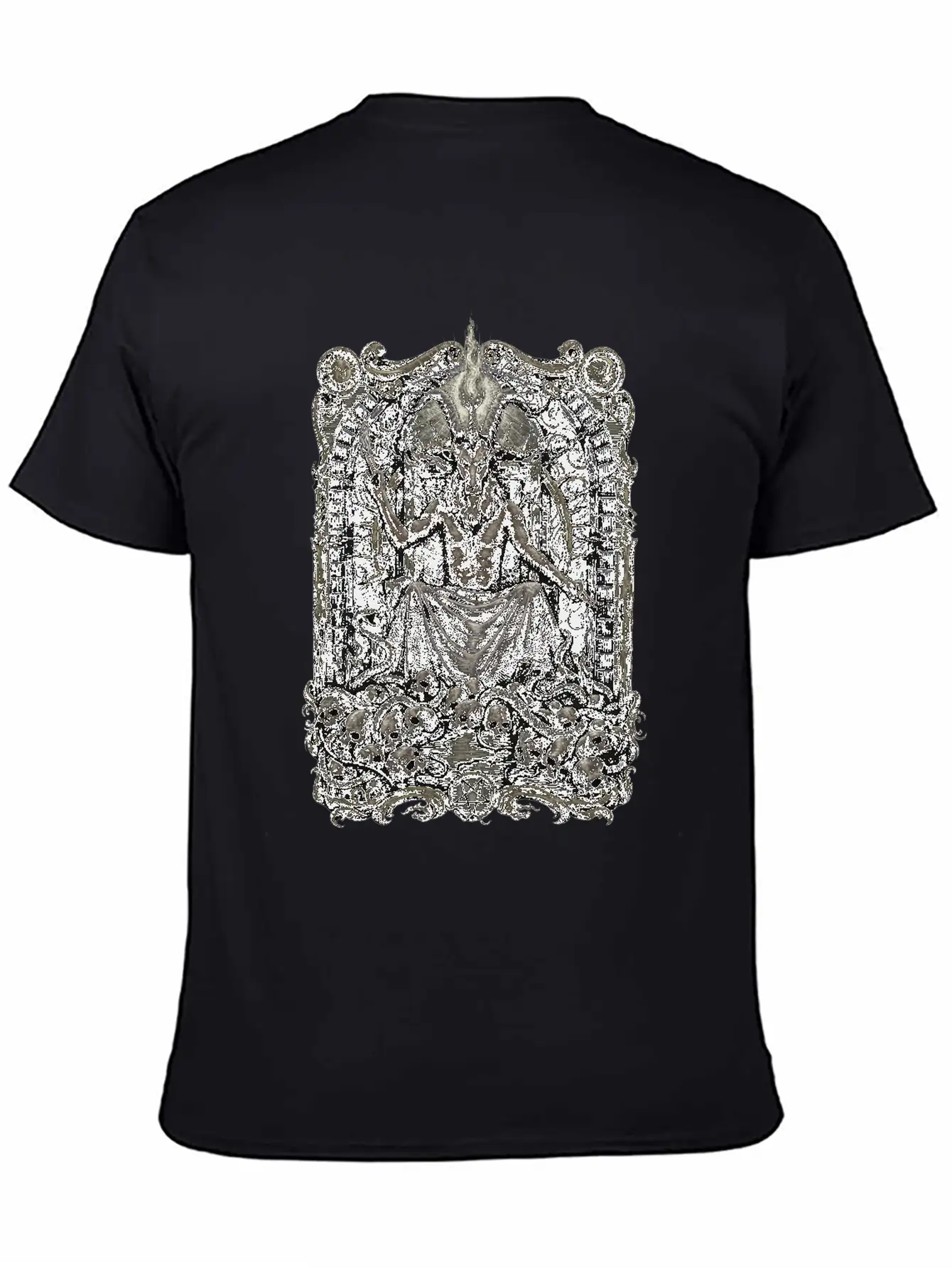 Gothic Baphomet Throne Stylish Everyday T-Shirt – Unisex Basic Cotton Tee