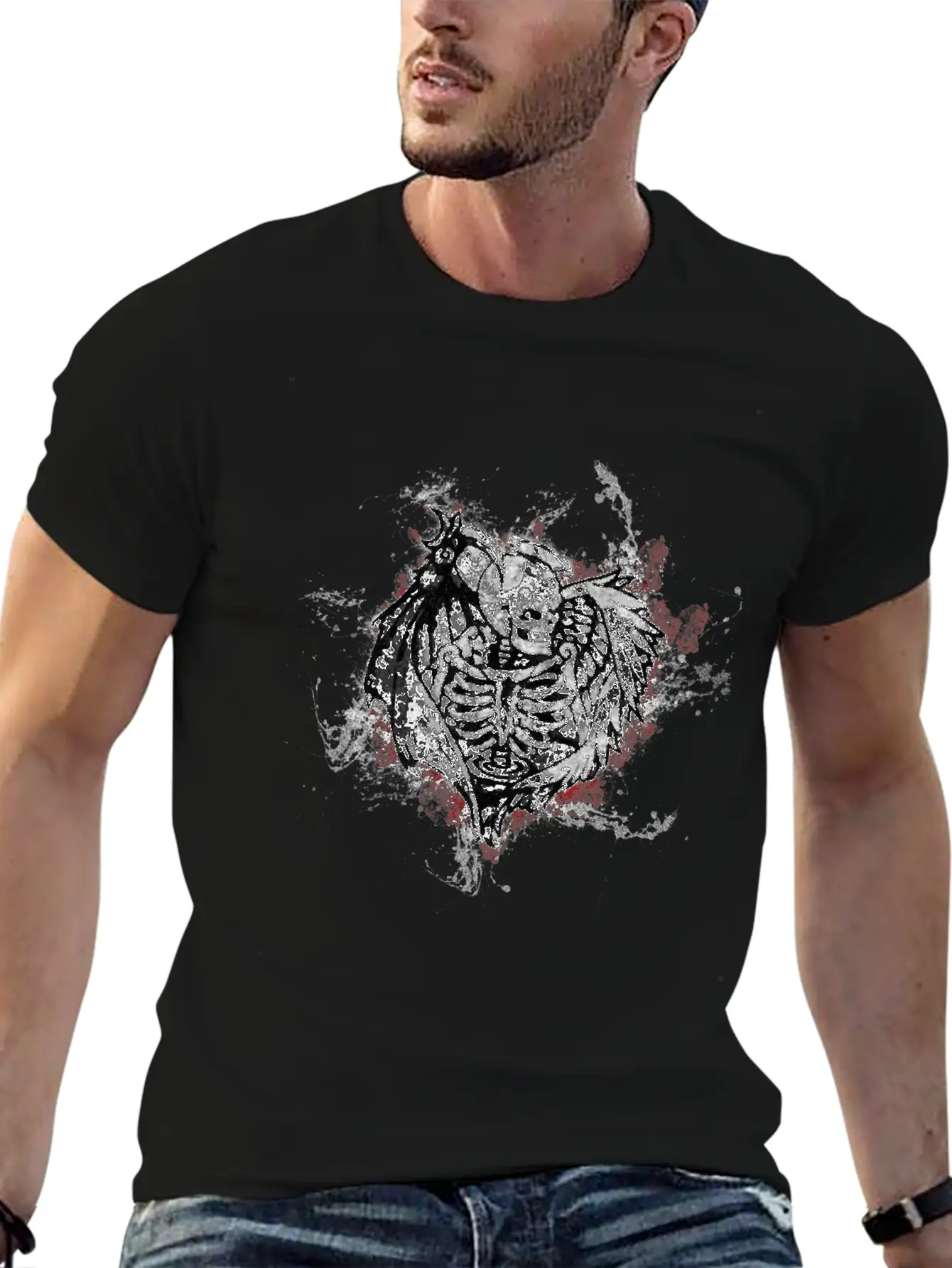 Gothic Monster Devil Paint Splatter Art Unisex Casual T-Shirt – Clean Design For Daily Comfort