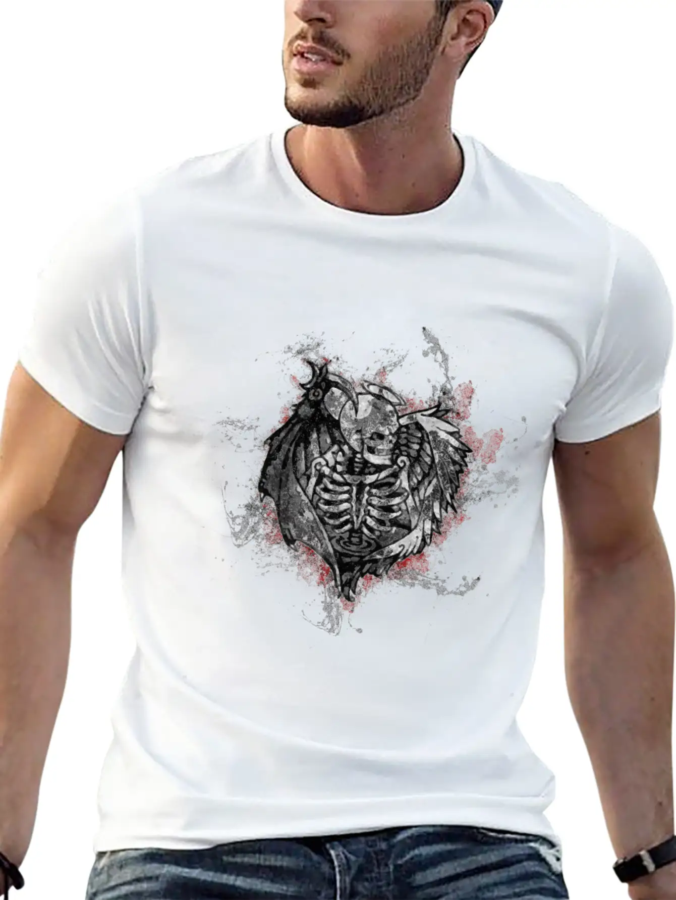 Gothic Monster Devil Paint Splatter Art Unisex Casual T-Shirt – Clean Design For Daily Comfort