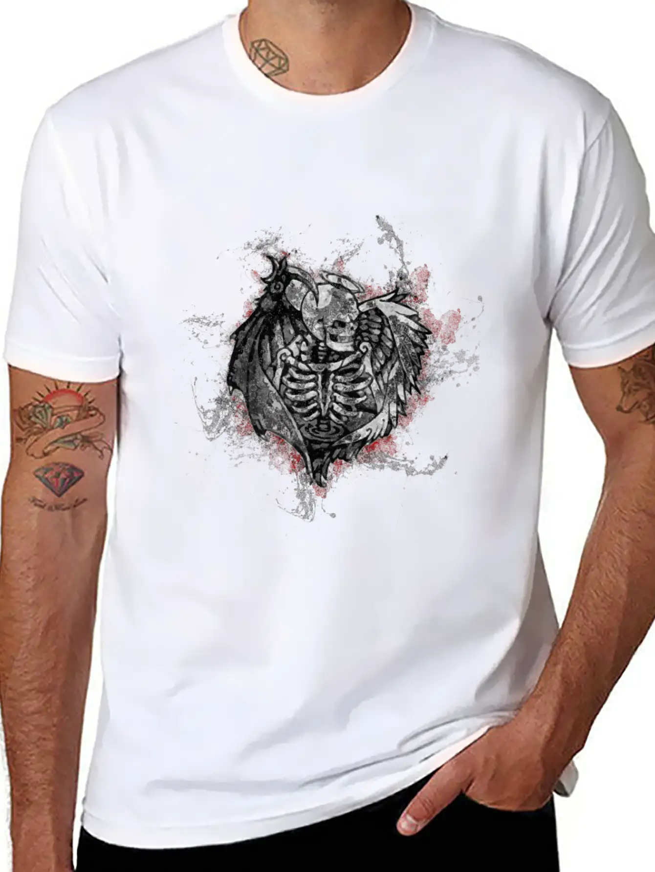 Gothic Monster Devil Paint Splatter Art Unisex Casual T-Shirt – Clean Design For Daily Comfort