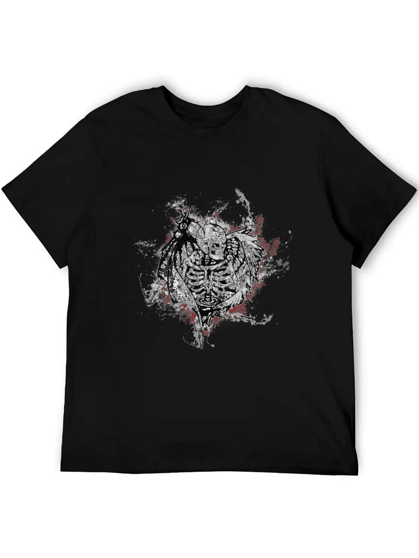 Gothic Monster Devil Paint Splatter Art Unisex Casual T-Shirt – Clean Design For Daily Comfort