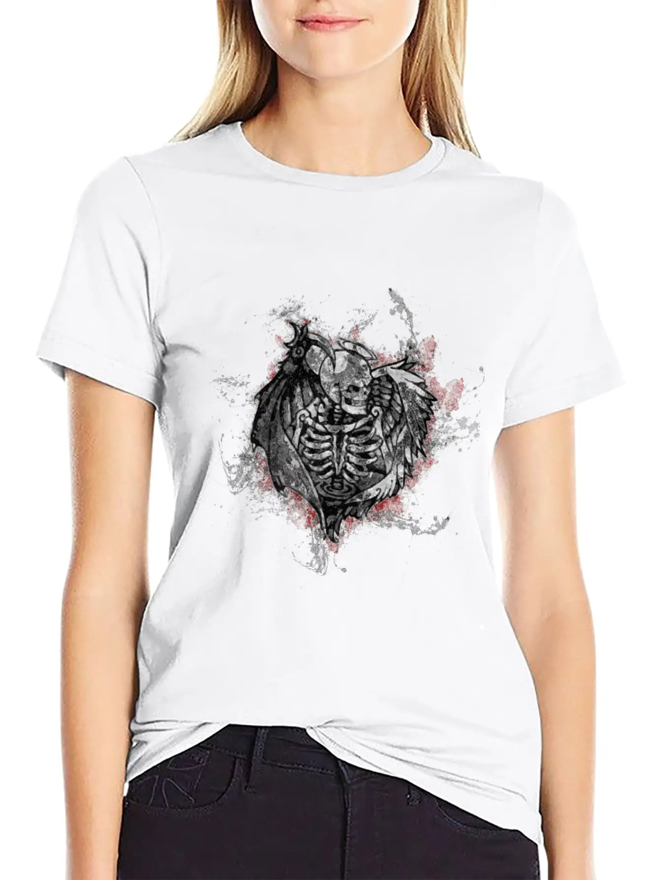 Gothic Monster Devil Paint Splatter Art Unisex Casual T-Shirt – Clean Design For Daily Comfort