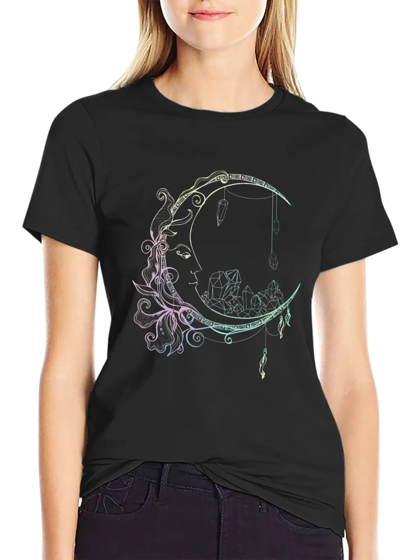 Gothic Wicca Crescent Pastel Goth Moon Stylish Everyday T-Shirt – Unisex Basic Cotton Tee