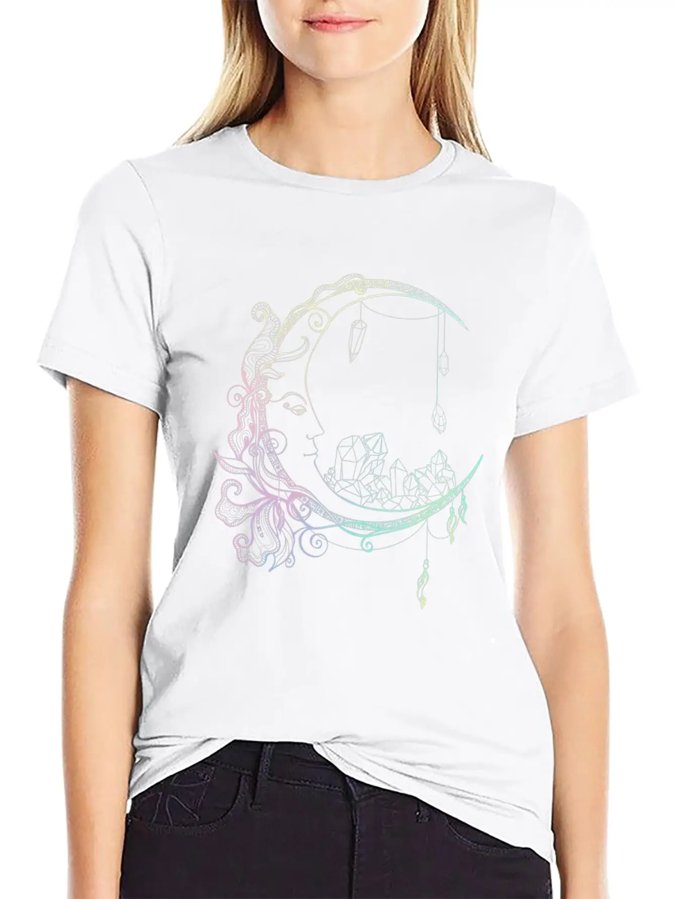 Gothic Wicca Crescent Pastel Goth Moon Stylish Everyday T-Shirt – Unisex Basic Cotton Tee