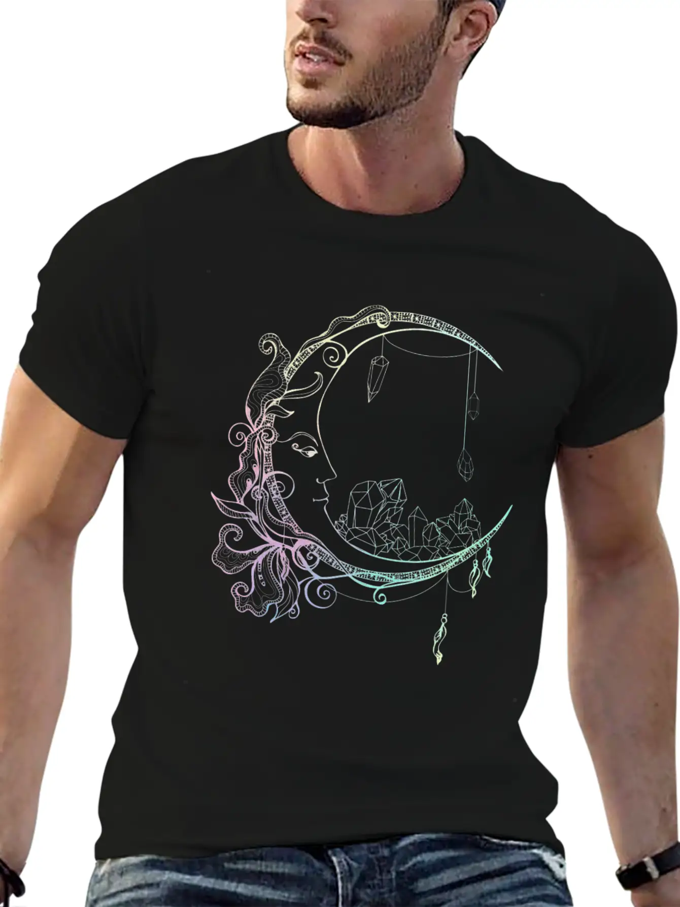 Gothic Wicca Crescent Pastel Goth Moon Stylish Everyday T-Shirt – Unisex Basic Cotton Tee