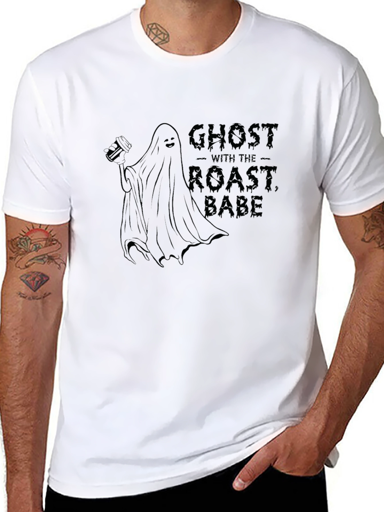 Ghost With The Roast Babe Black T-Shirt