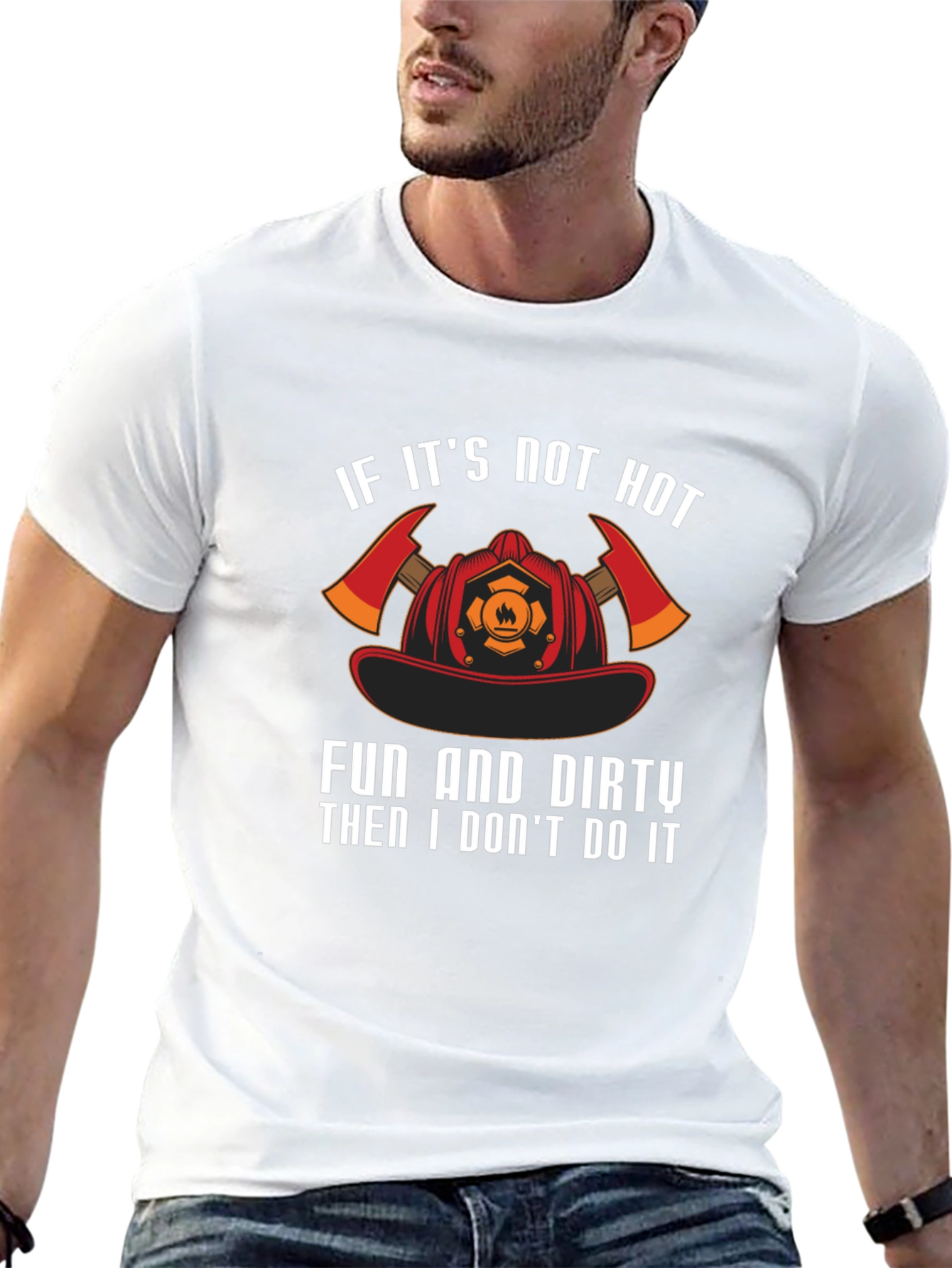 Firefighter Hot Fun & Dirty Black T-Shirt