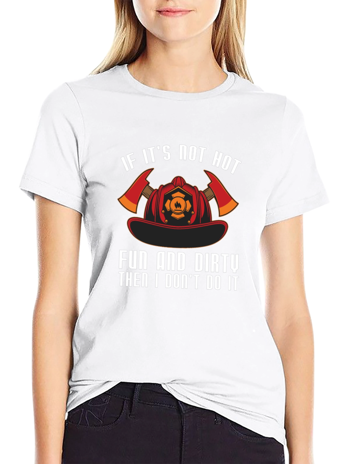Firefighter Hot Fun & Dirty Black T-Shirt