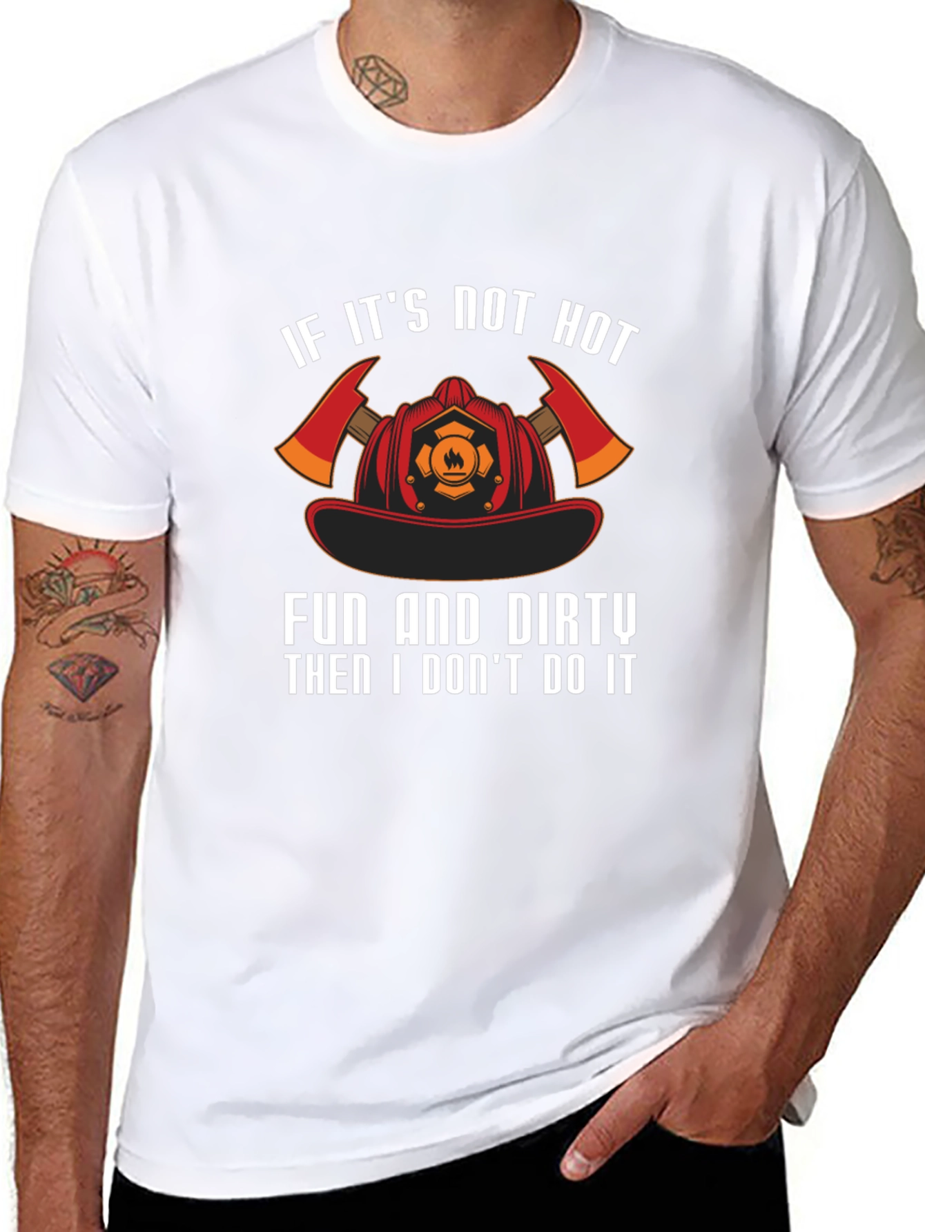 Firefighter Hot Fun & Dirty Black T-Shirt