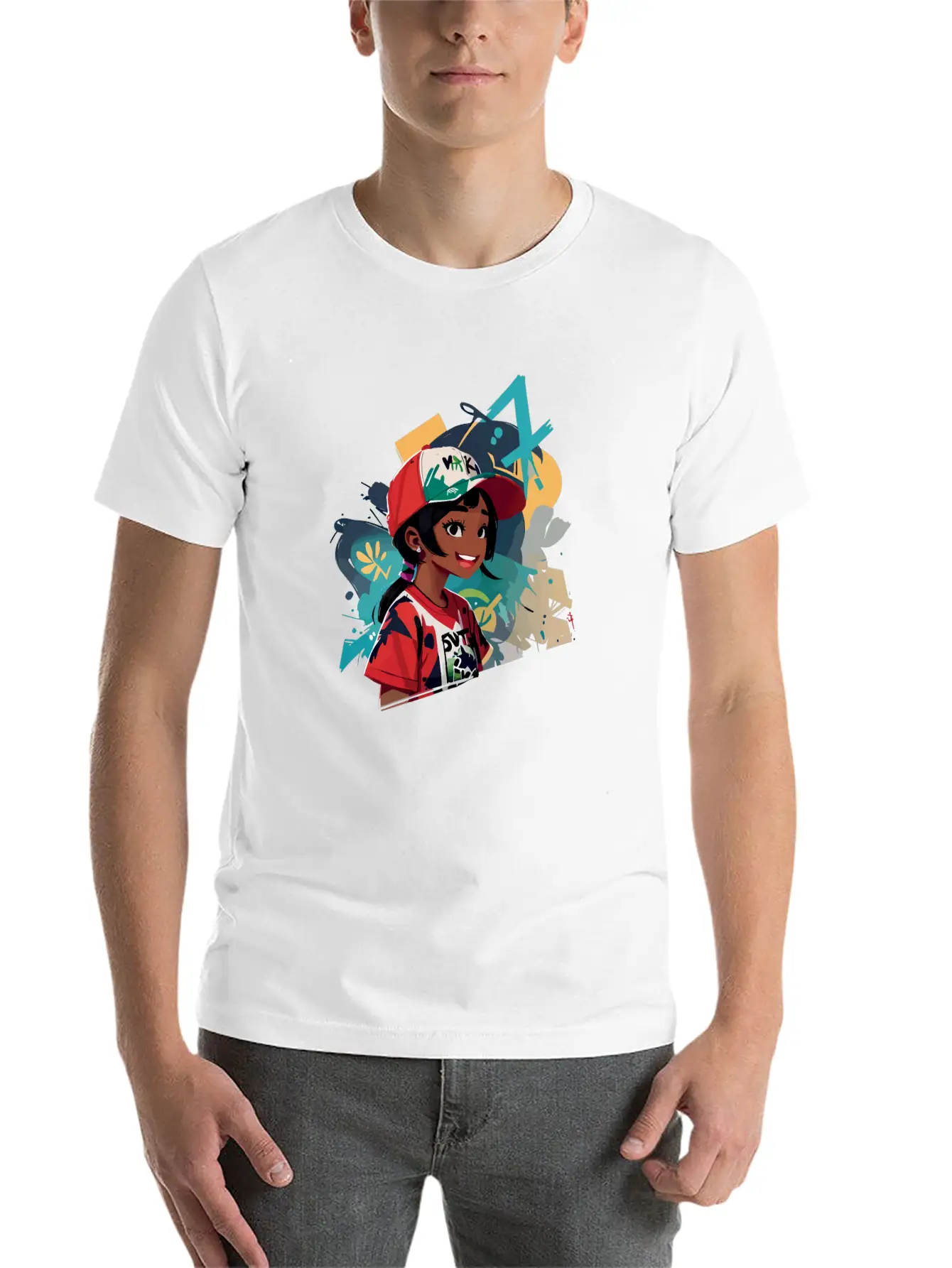 Graffiti Girl Comfortable Minimalist Graphic Tee – Summer Style Essential