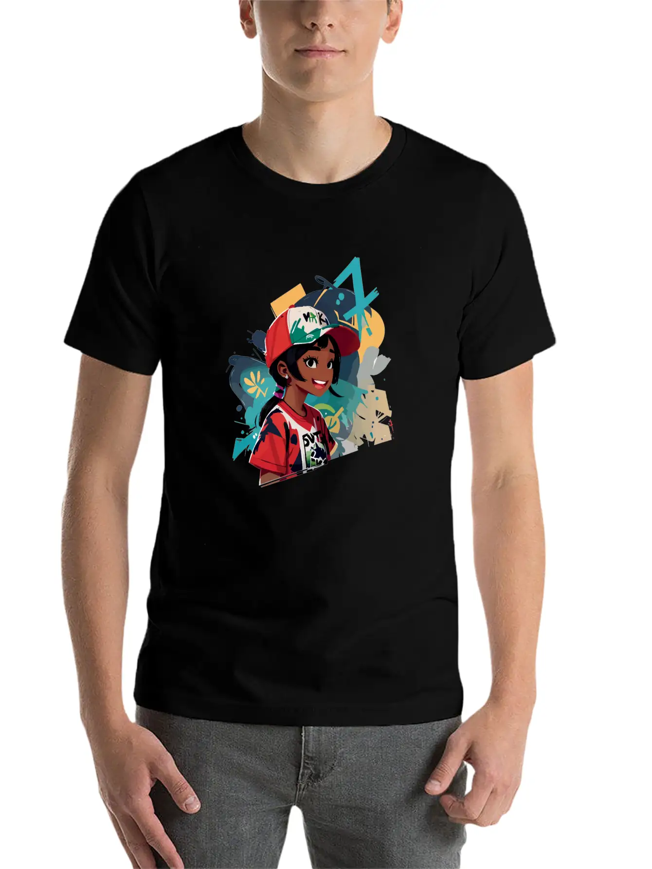 Graffiti Girl Comfortable Minimalist Graphic Tee – Summer Style Essential