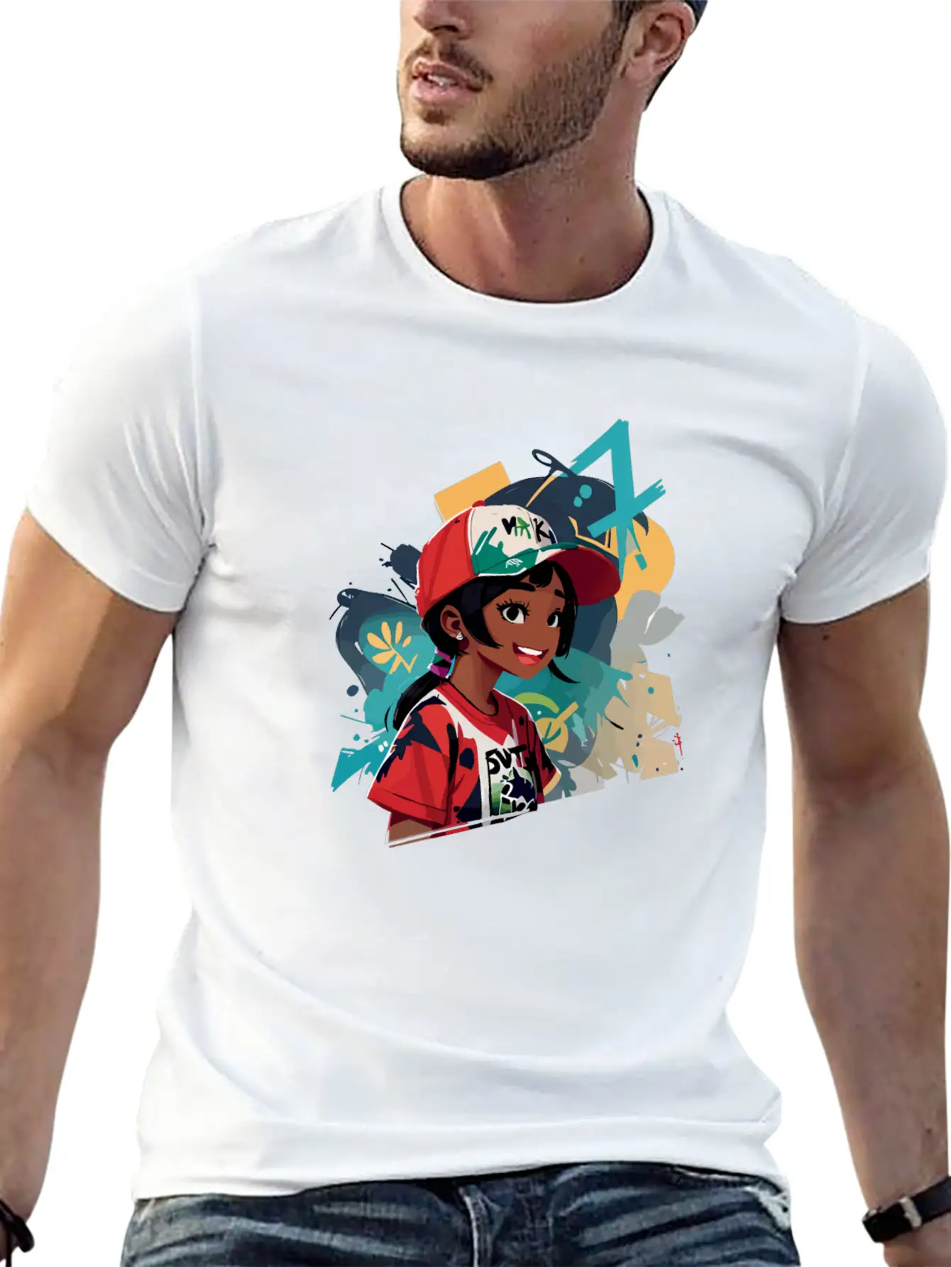 Graffiti Girl Comfortable Minimalist Graphic Tee – Summer Style Essential