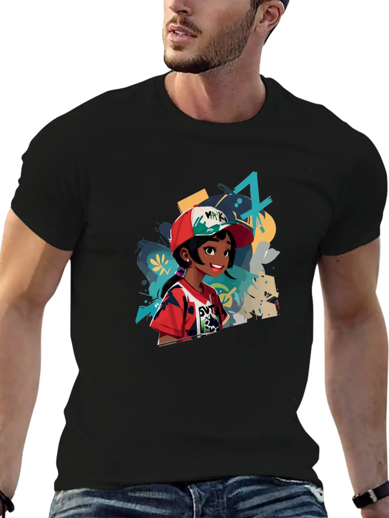 Graffiti Girl Comfortable Minimalist Graphic Tee – Summer Style Essential