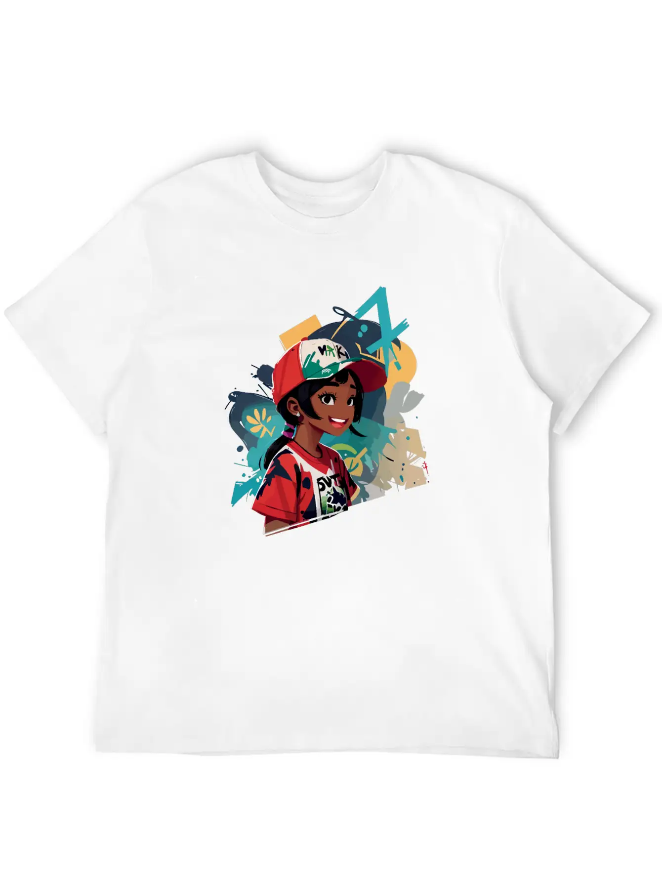 Graffiti Girl Comfortable Minimalist Graphic Tee – Summer Style Essential