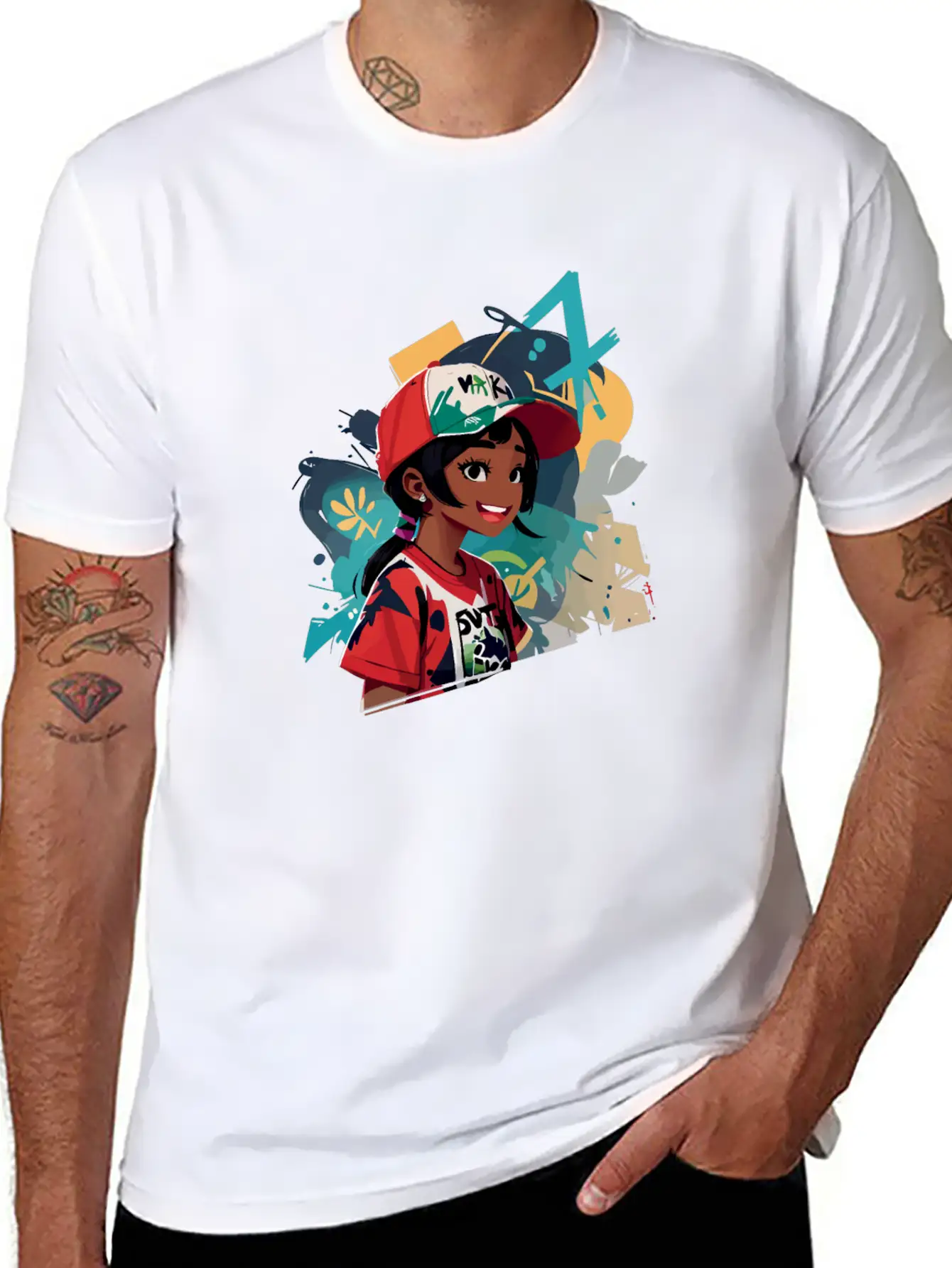 Graffiti Girl Comfortable Minimalist Graphic Tee – Summer Style Essential