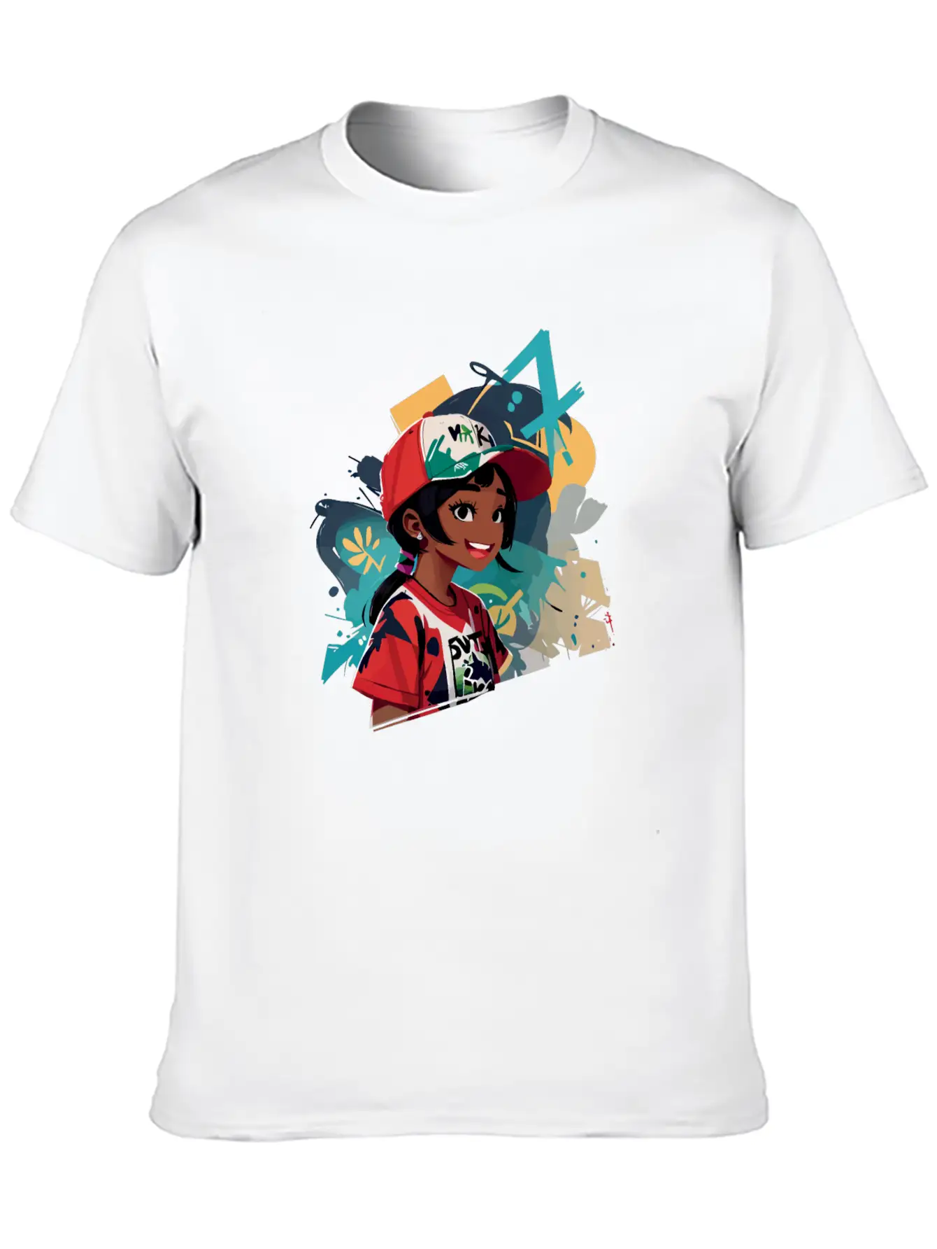 Graffiti Girl Comfortable Minimalist Graphic Tee – Summer Style Essential