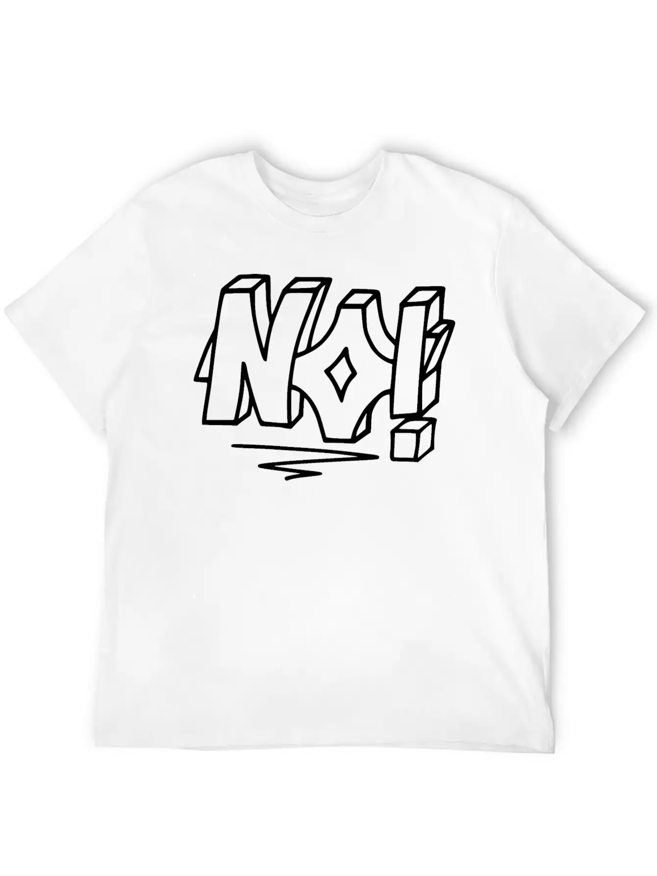 Graffiti No Unisex Casual T-Shirt – Clean Design For Daily Comfort