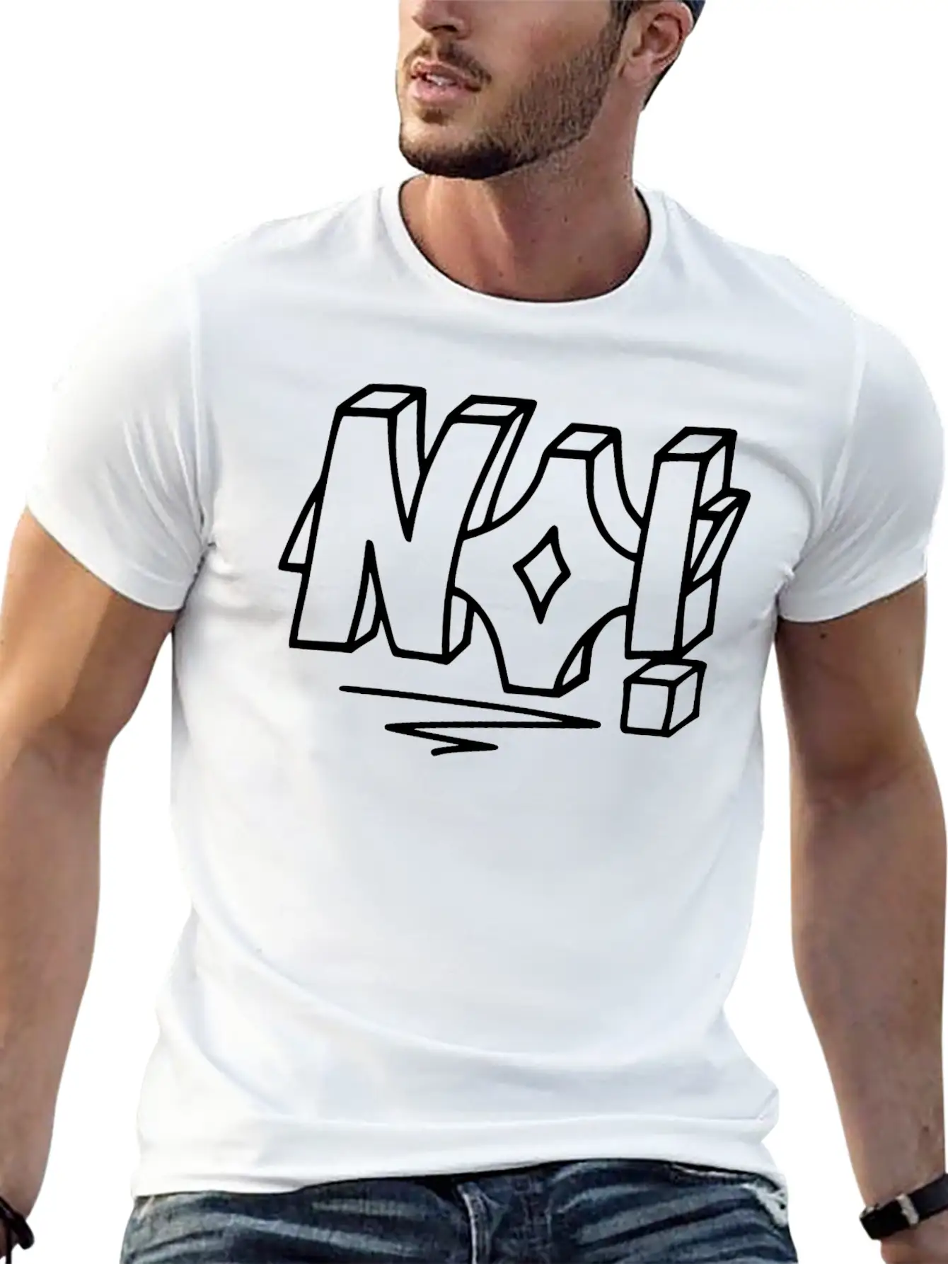 Graffiti No Unisex Casual T-Shirt – Clean Design For Daily Comfort