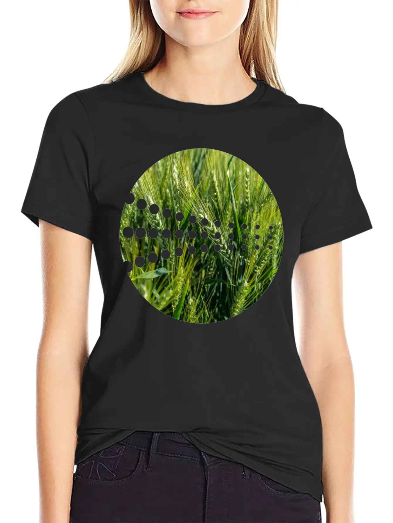 Grain Green Meadow Unisex Short Sleeve Soft Cotton T-Shirt – Casual Everyday Wear