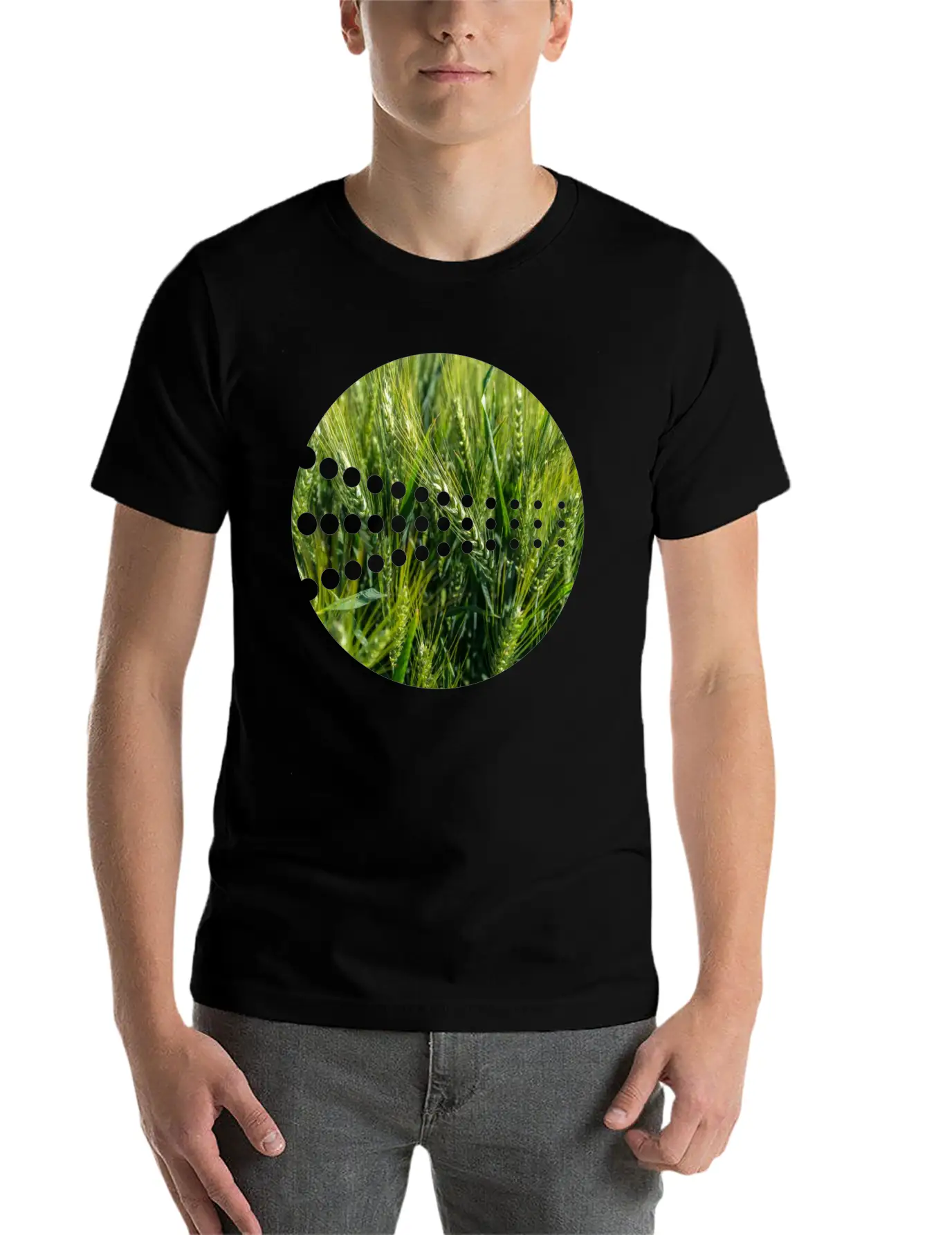 Grain Green Meadow Unisex Short Sleeve Soft Cotton T-Shirt – Casual Everyday Wear