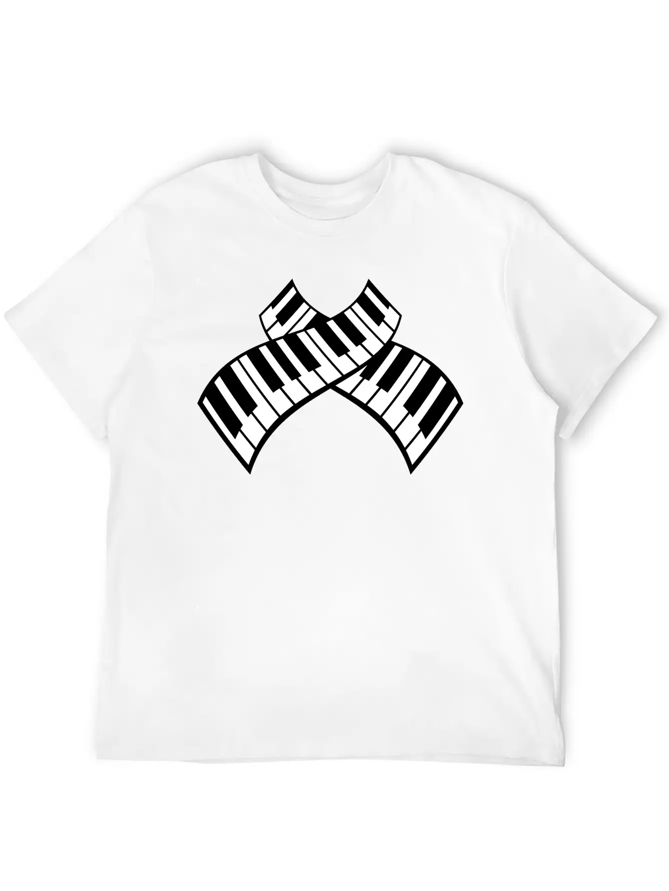 Grand Piano Organ Synthesizer Keyboard Music Logo Stylish Everyday T-Shirt – Unisex Basic Cotton Tee
