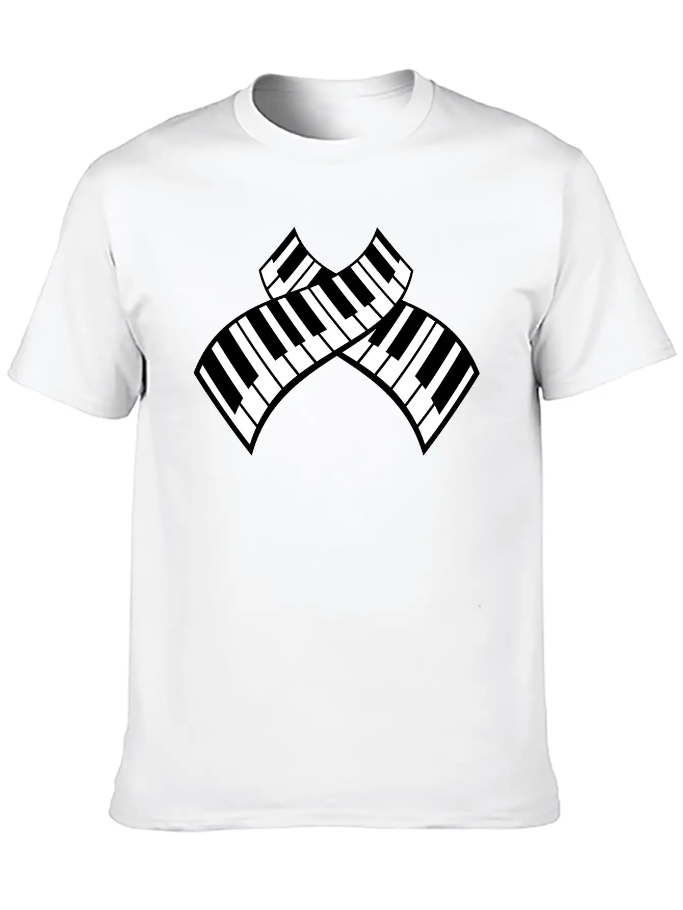 Grand Piano Organ Synthesizer Keyboard Music Logo Stylish Everyday T-Shirt – Unisex Basic Cotton Tee