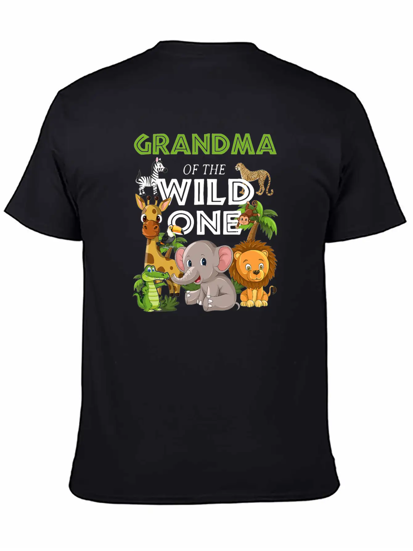 Grandma Of The Wild One Zoo Birthday Safari Jungle Stylish Everyday T-Shirt – Unisex Basic Cotton Tee