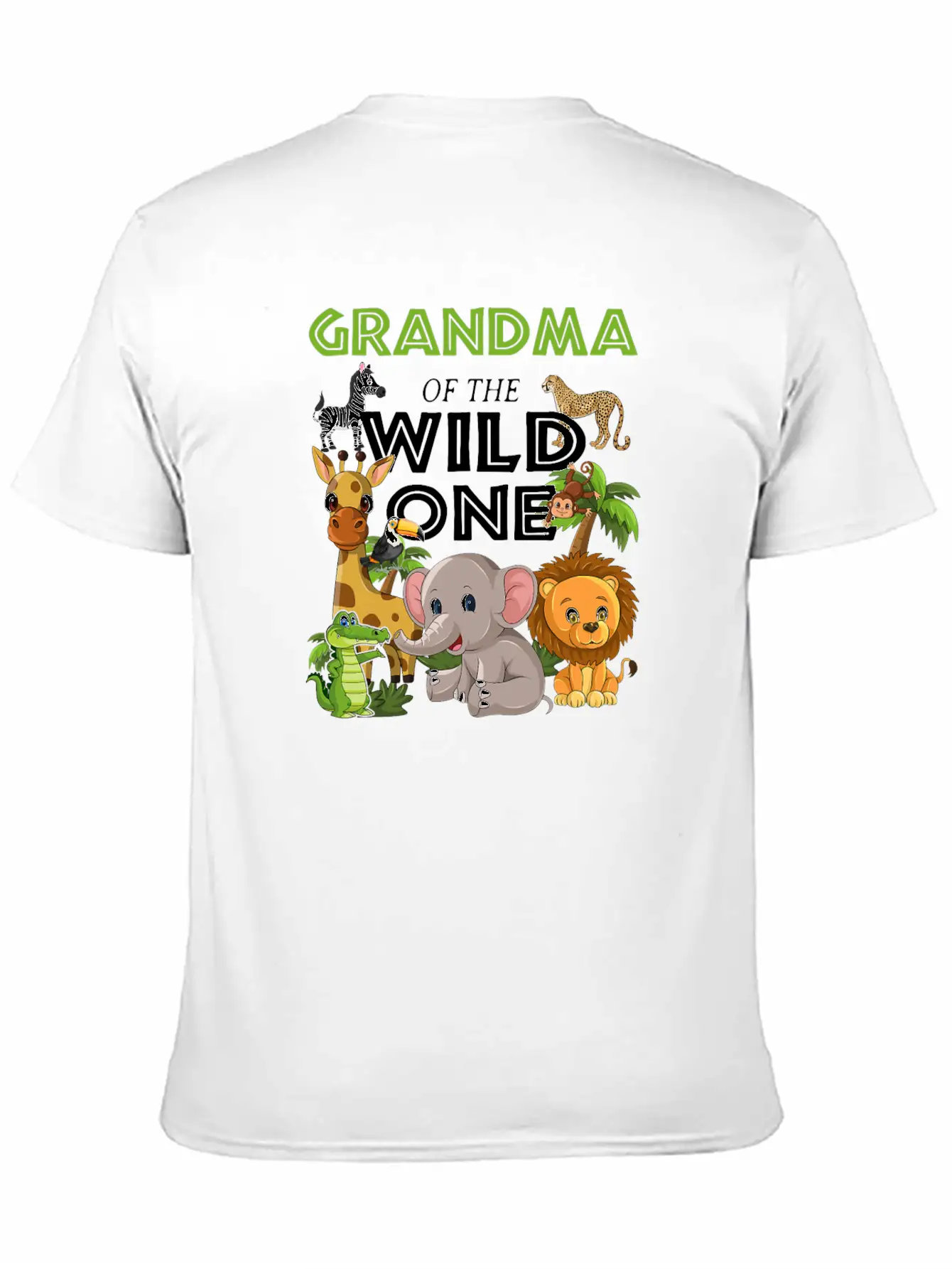 Grandma Of The Wild One Zoo Birthday Safari Jungle Stylish Everyday T-Shirt – Unisex Basic Cotton Tee