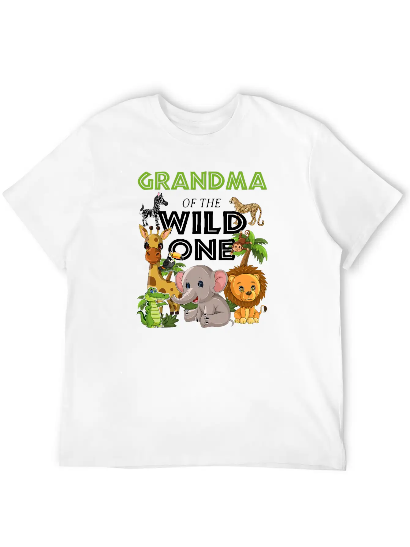 Grandma Of The Wild One Zoo Birthday Safari Jungle Stylish Everyday T-Shirt – Unisex Basic Cotton Tee